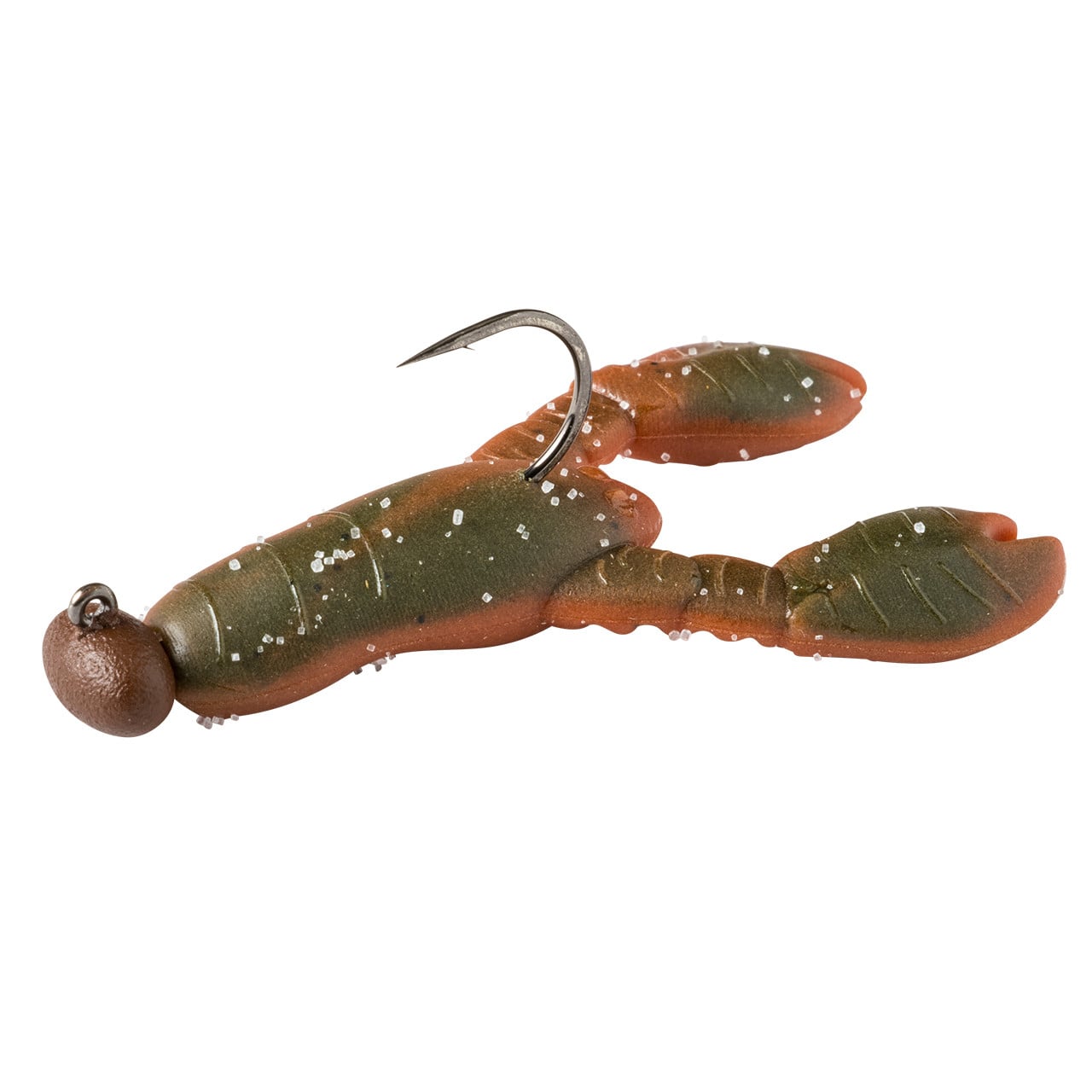 Great Lakes Finesse Stealth Football Jig Head color Matte Brown with craw bait (not included)
