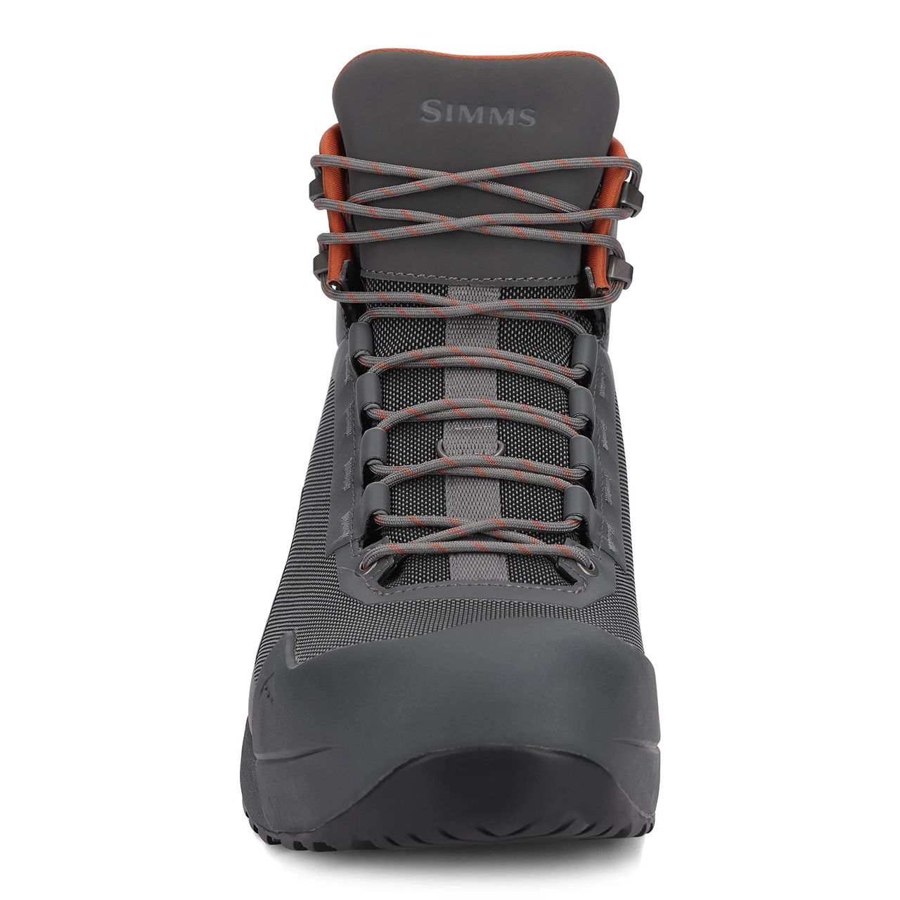 Simms Men's Flyweight Wading Boot front view with Vibram rubber sole