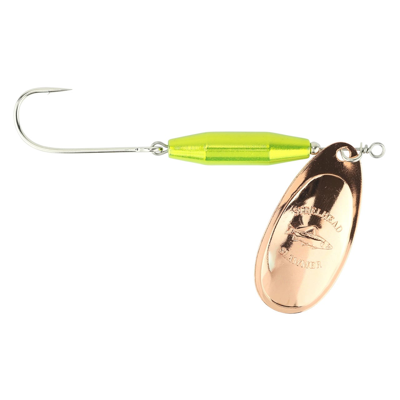 Steelhead Slammer Inline Spinner color Metallic Green-Copper