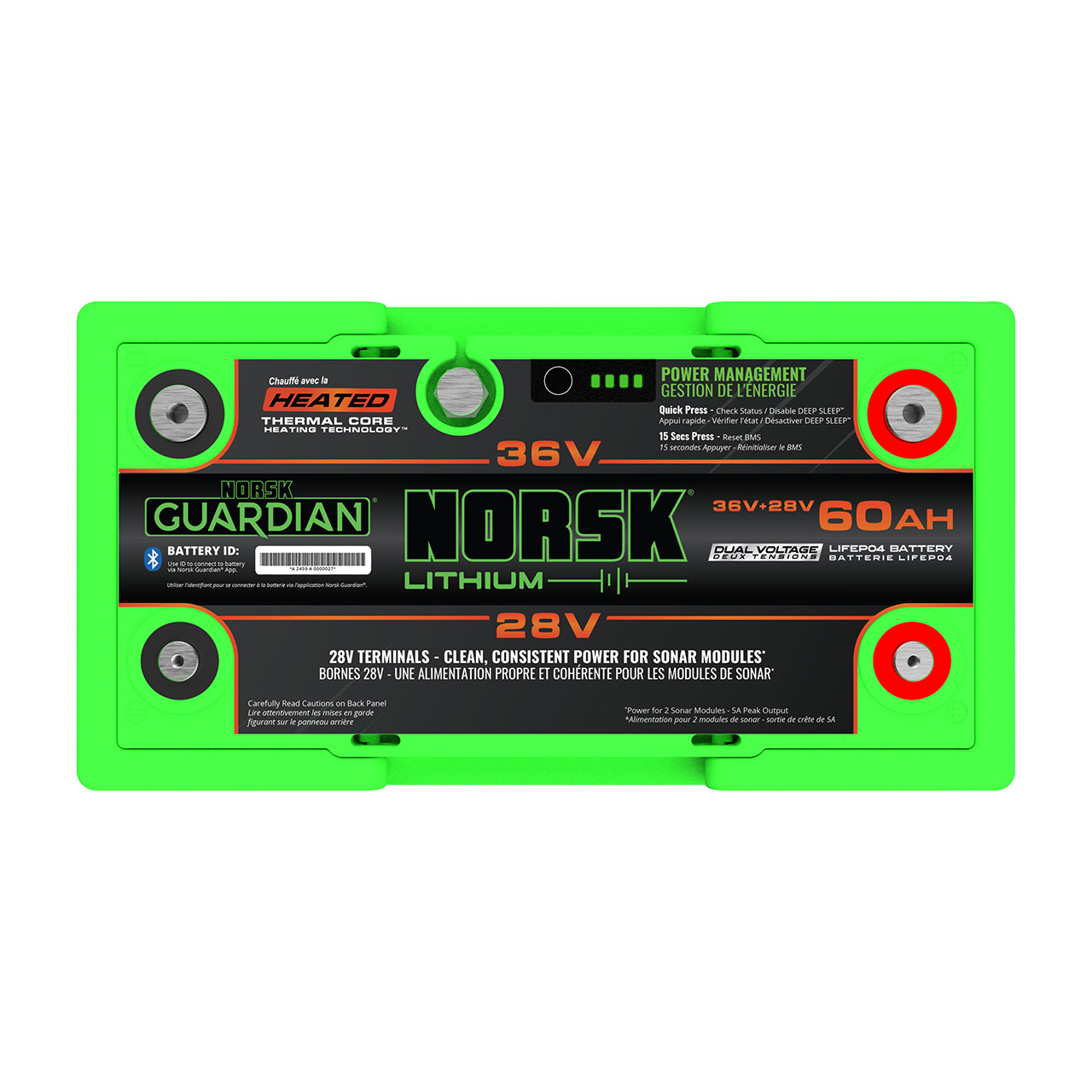 Norsk Dual Voltage 36V+28V 60AH LiFePO4 Heated Battery top