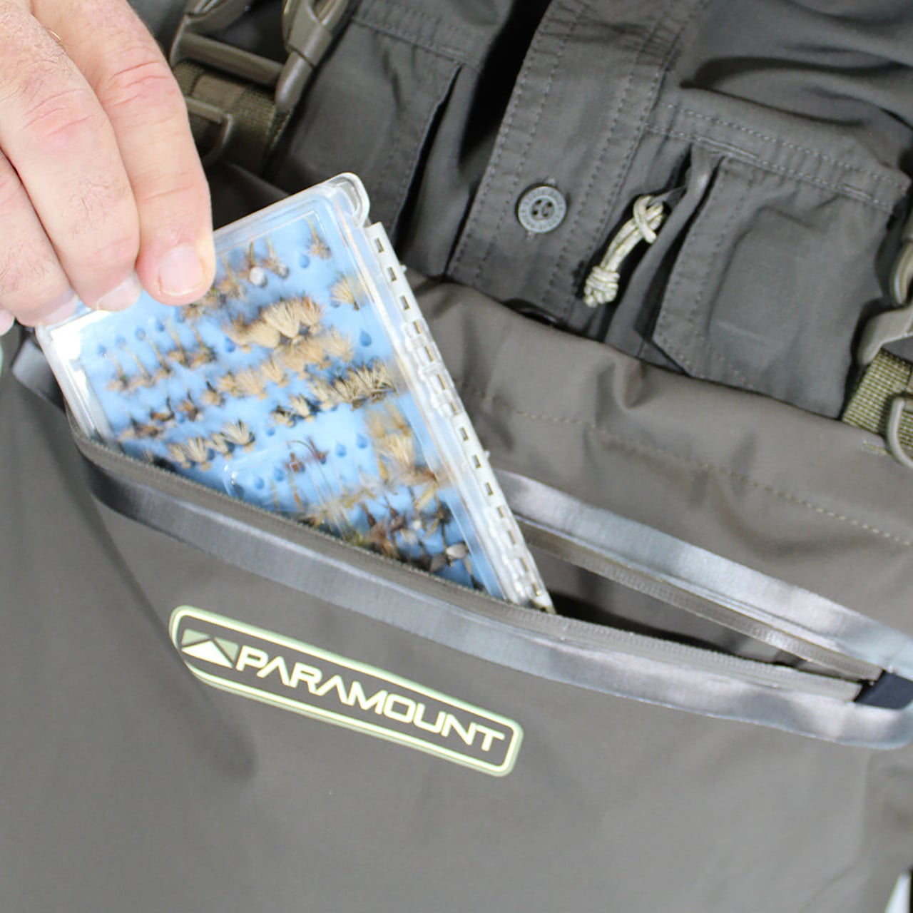 Paramount Outdoors Stonefly Breathable Waders zippered chest pocket, accessories not included