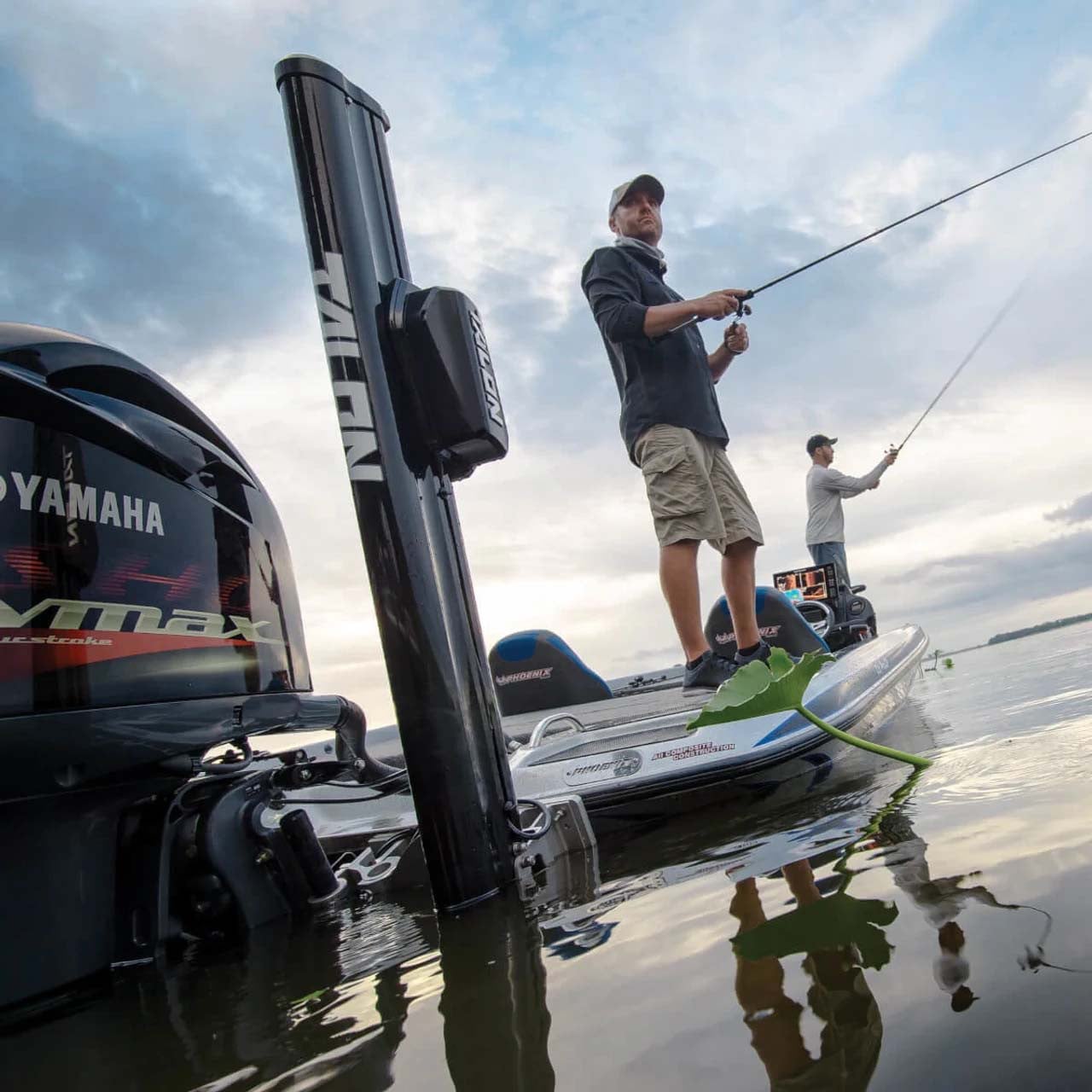 Minn Kota Talon Shallow Water Anchor shown attached to boat