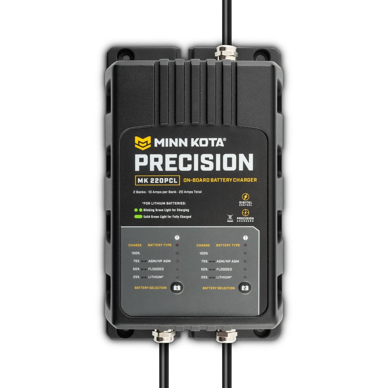 Minn Kota On-Board Precision Digital Chargers 2 Bank x 6 and 10 Amps
