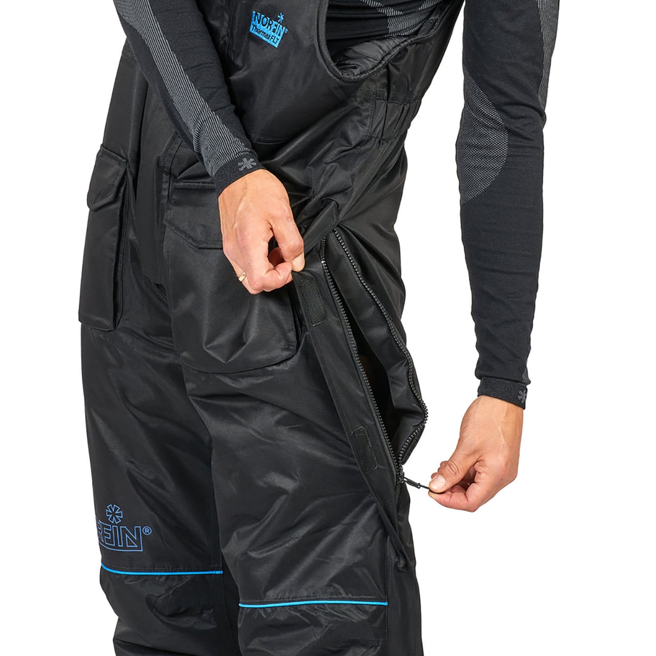 Norfin Thermax Float Bibs side zipper