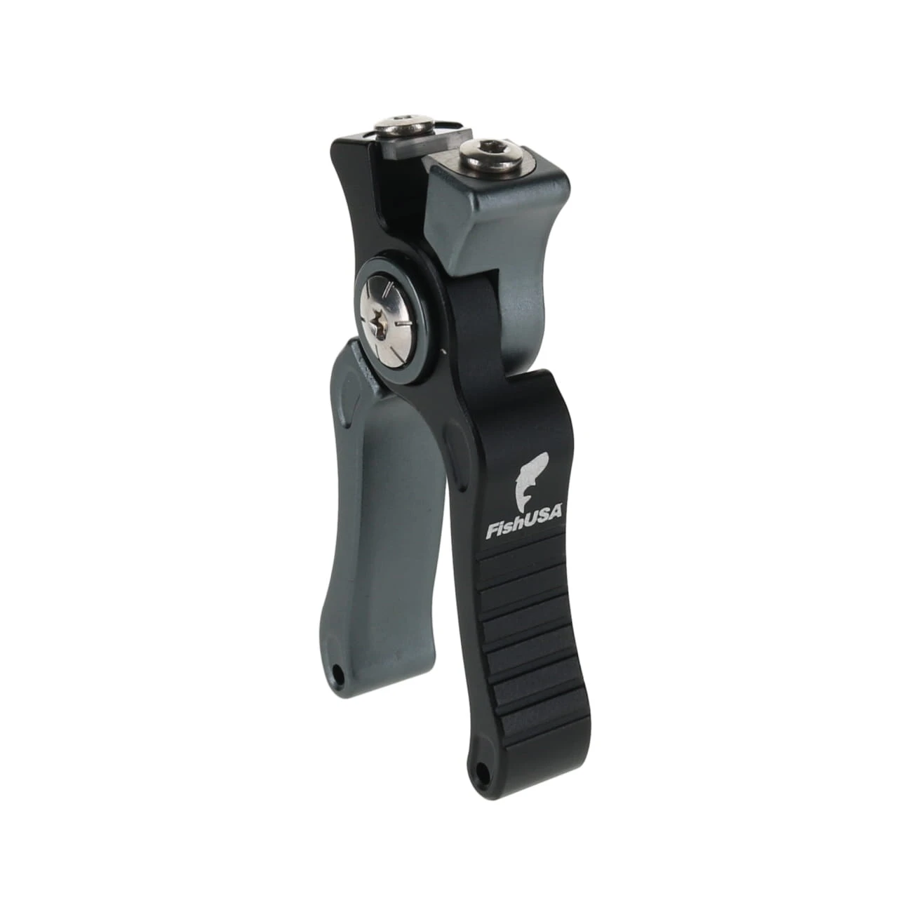 FishUSA Premium Nippers tool angled to display the FishUSA logo and machined grooves for a better grip
