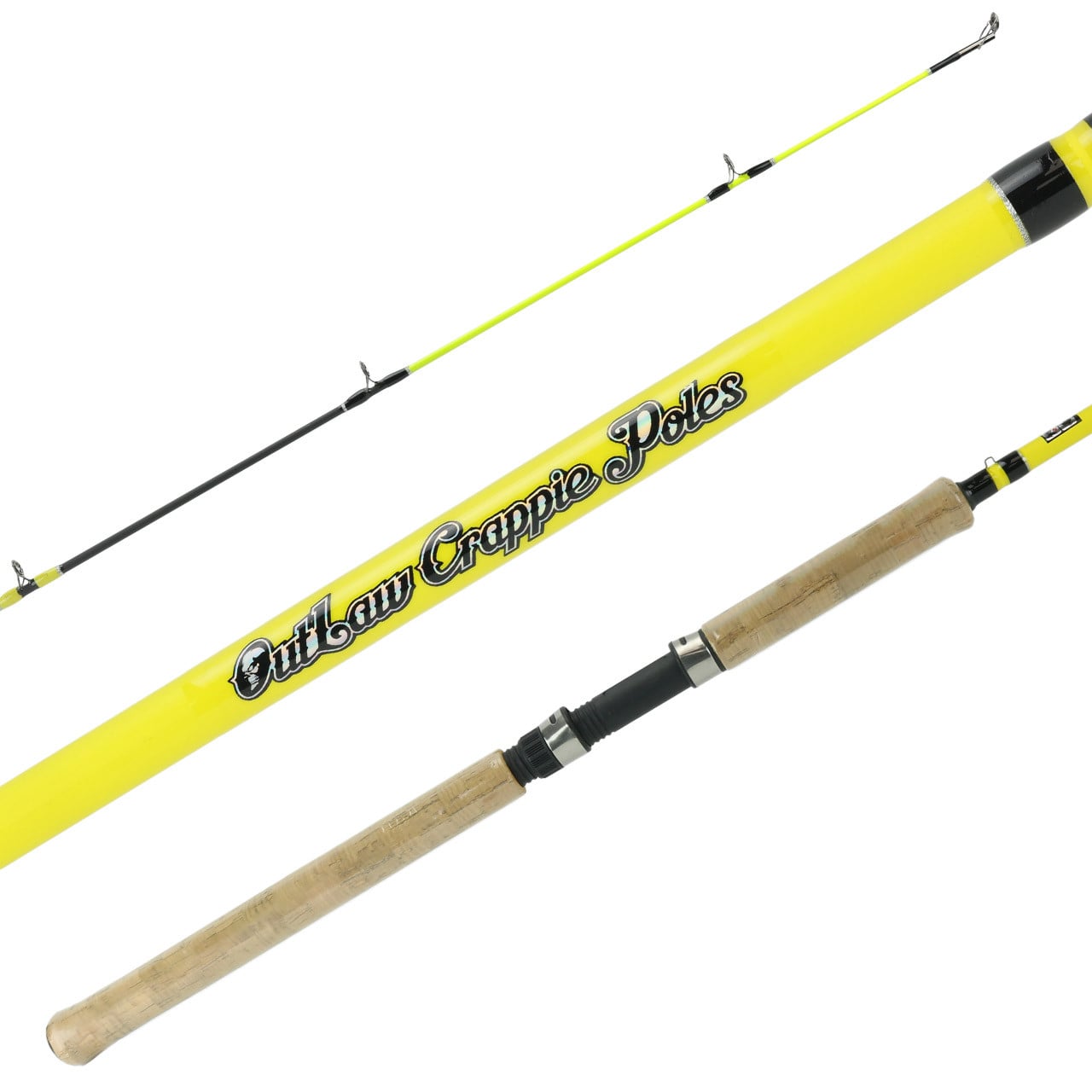 Outlaw Pro SE Crappie Rods model OUTPRO-YB122 showing the guides, blank and handle