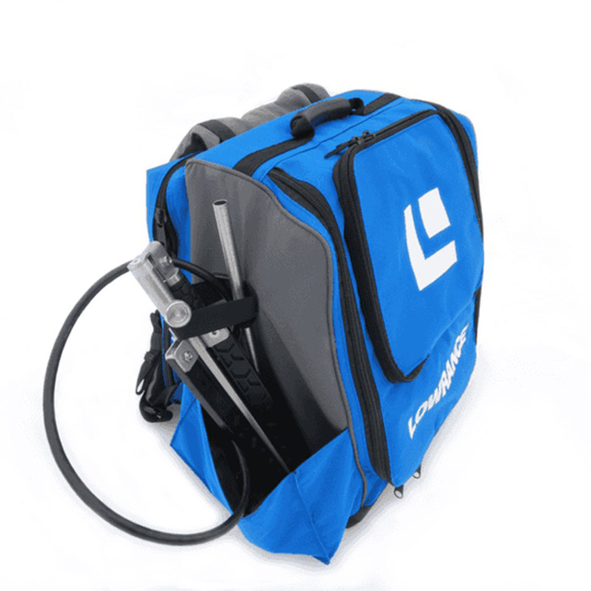 Lowrance Explorer Ice Shuttle Active Target Kit side view with transducer pole and wiring