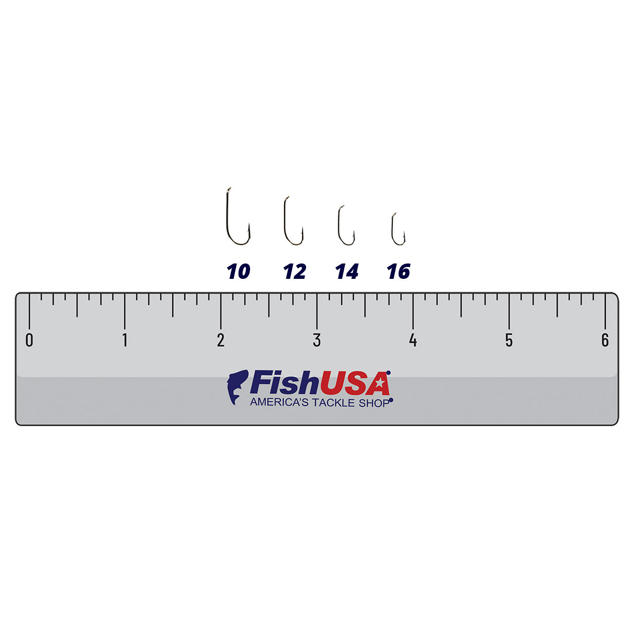 FishUSA Dai-Riki 070 Wet Fly Hook 10 12 14 16 sizes with ruler