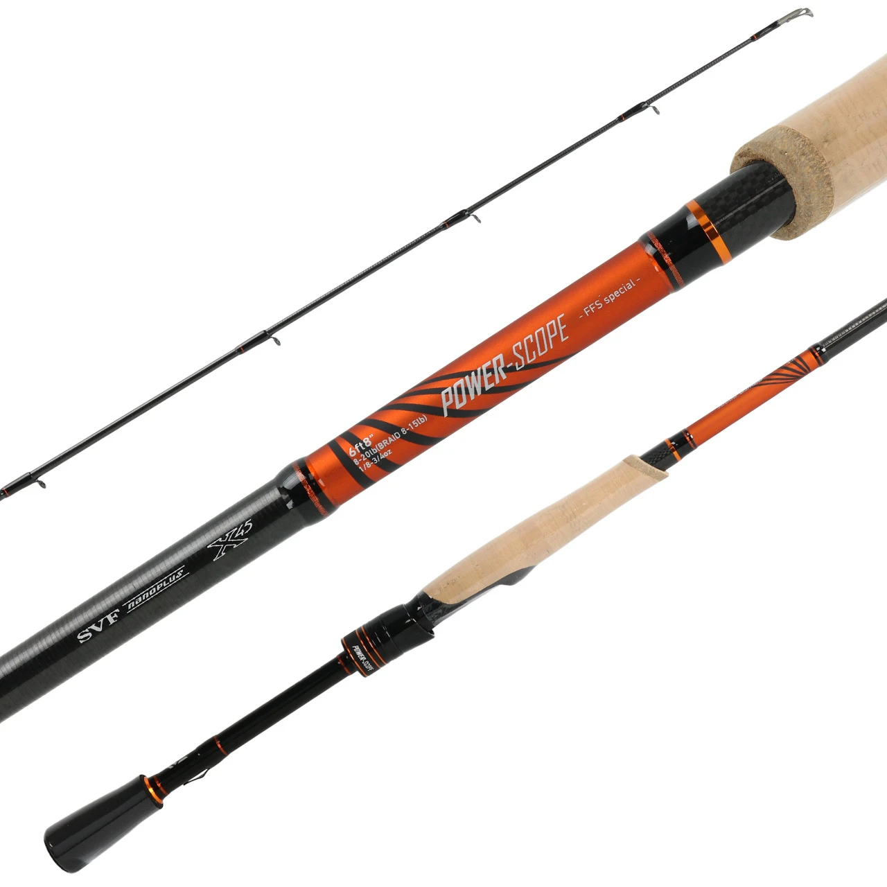 Daiwa Power-Scope Spinning Rod tri picture showing the guides, blank and handle