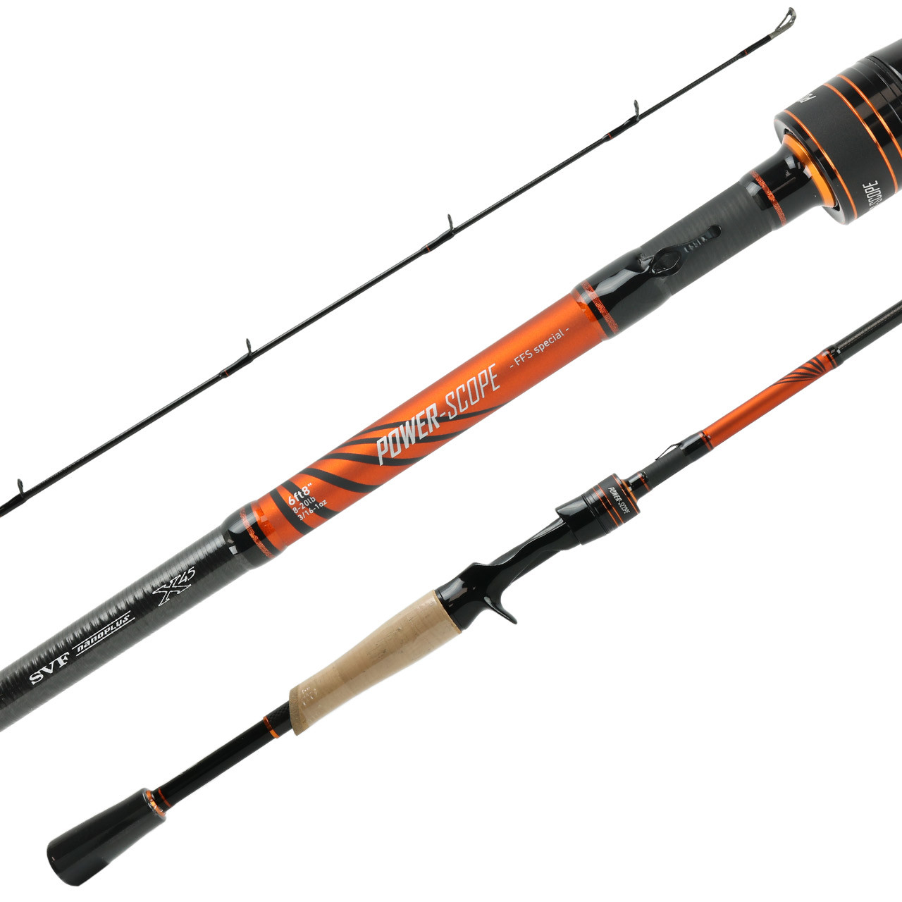 Daiwa Power-Scope Casting Rod tri picture showing the guides, blank and handle