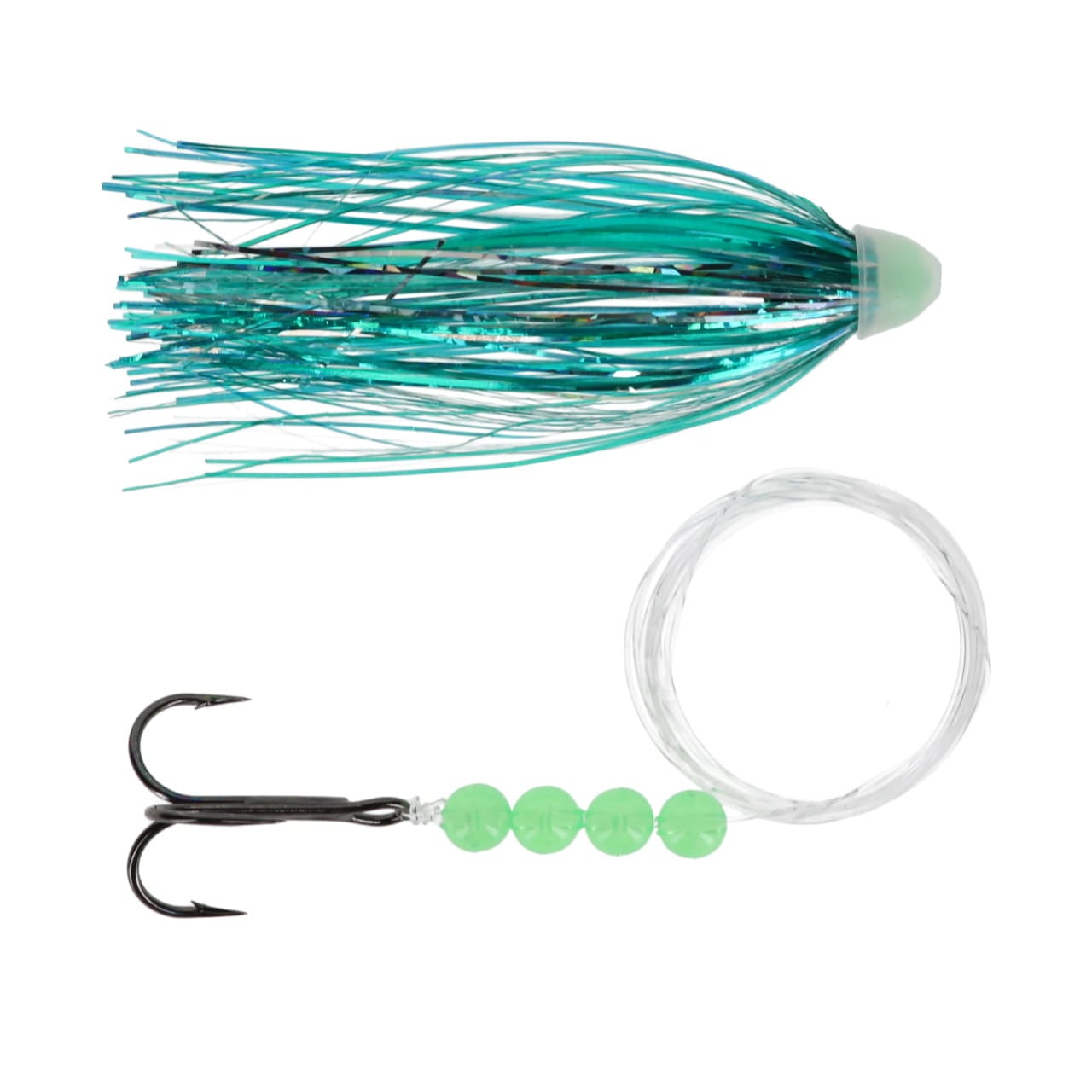 Ice Strong Too Strong Premium Trolling Flies color UV Aqua Sparkle