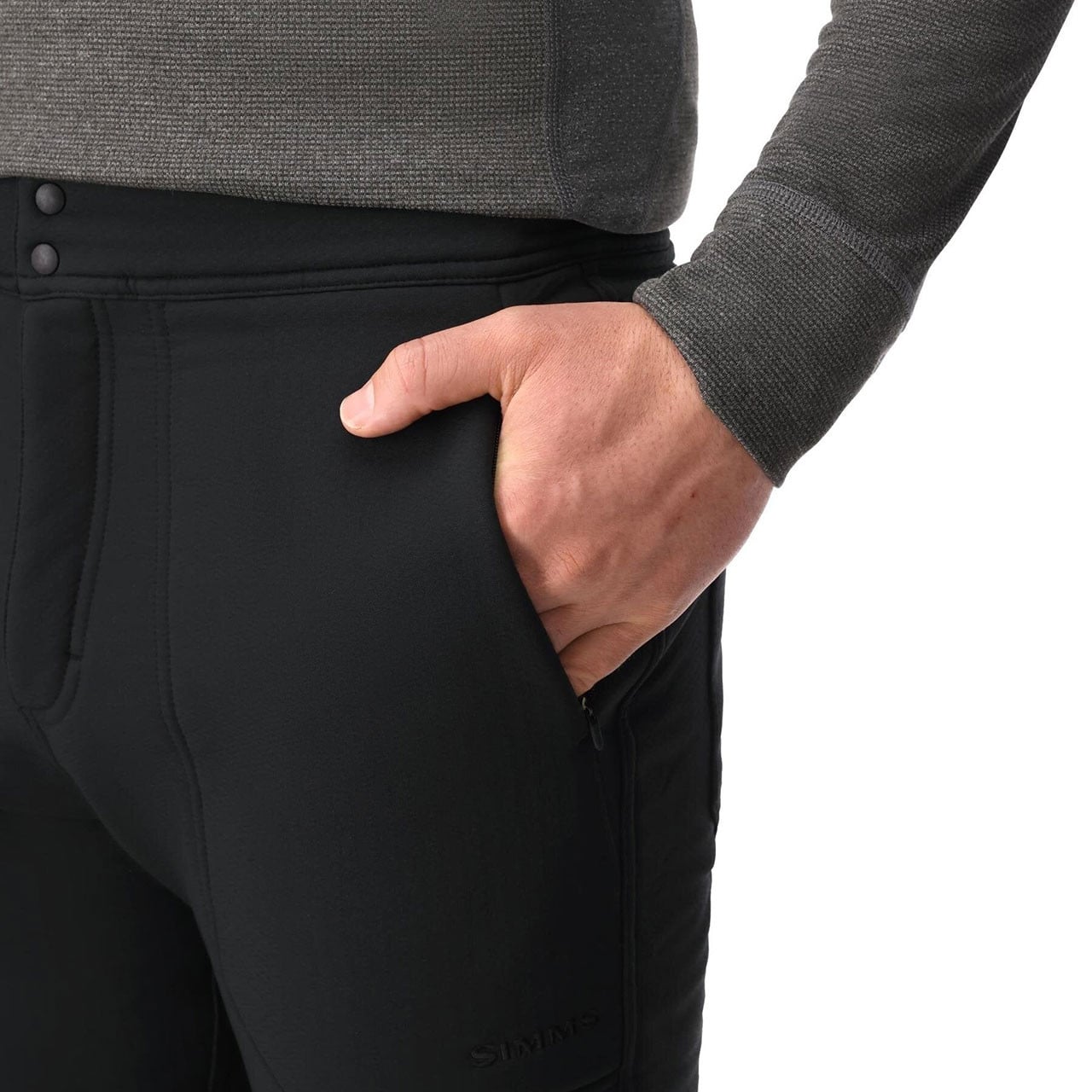 Simms Men's Strata 330 Wading Pants close up of front pocket
