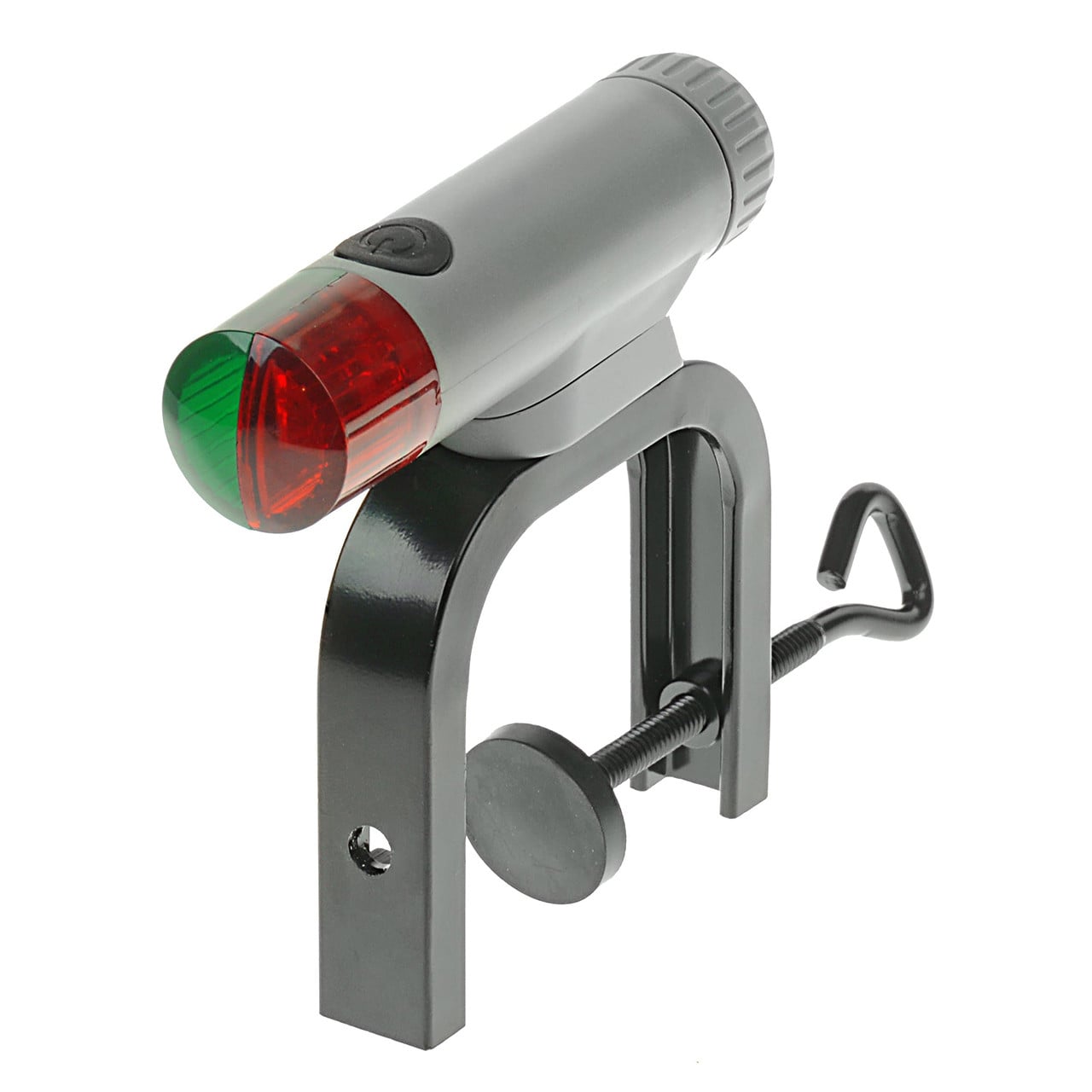 Boating Essentials Clamp-On LED Navigation Light Kit angled view of light attached to clamp