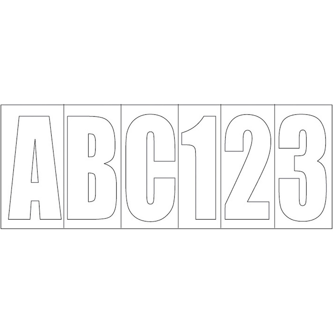 Boating Essentials Boat Letter Kit white with black outline
