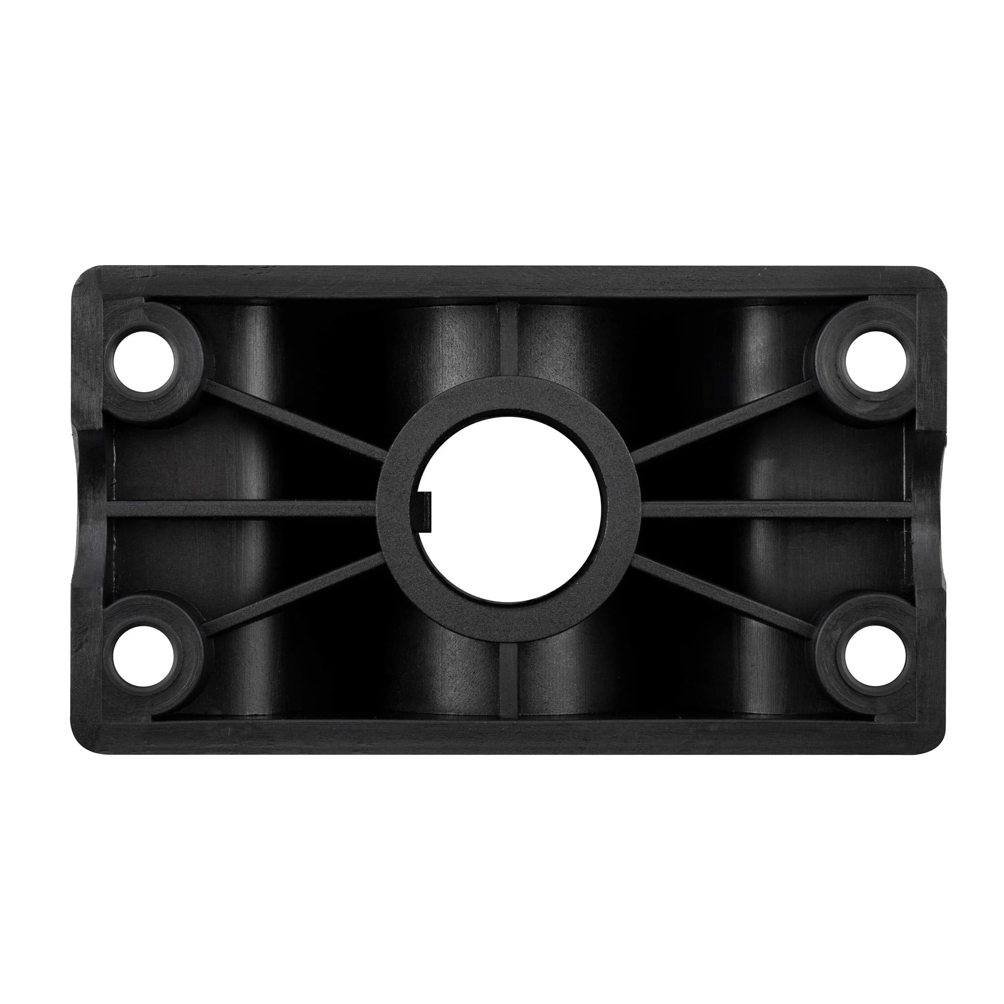 Bottom view of the Cannon Side/Deck Mount for Three-Position Rod Holder, showing mounting base and hole pattern.