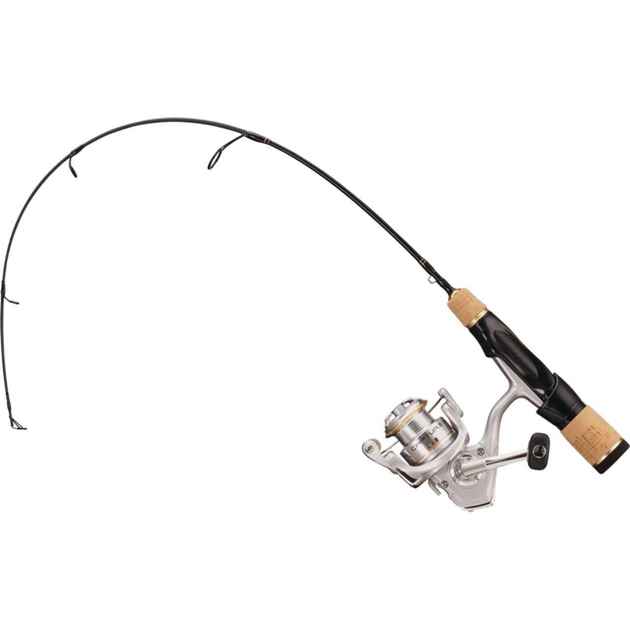 13 Fishing Capture Walleye Ice Fishing Combo showing flexibilty