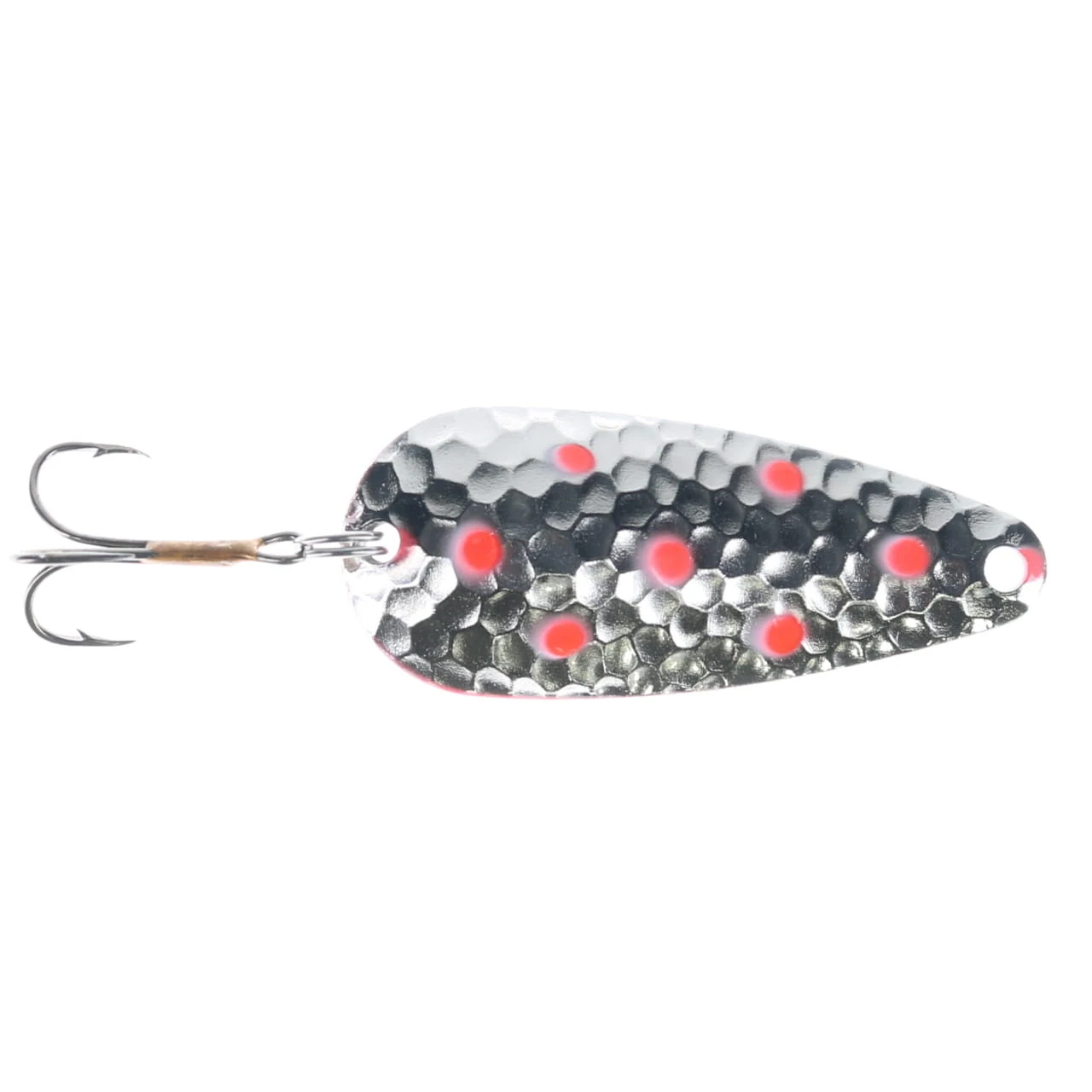 Double X Tackle Pot-O-Gold Casting Spoons color Hammered Nickel Flame Spot