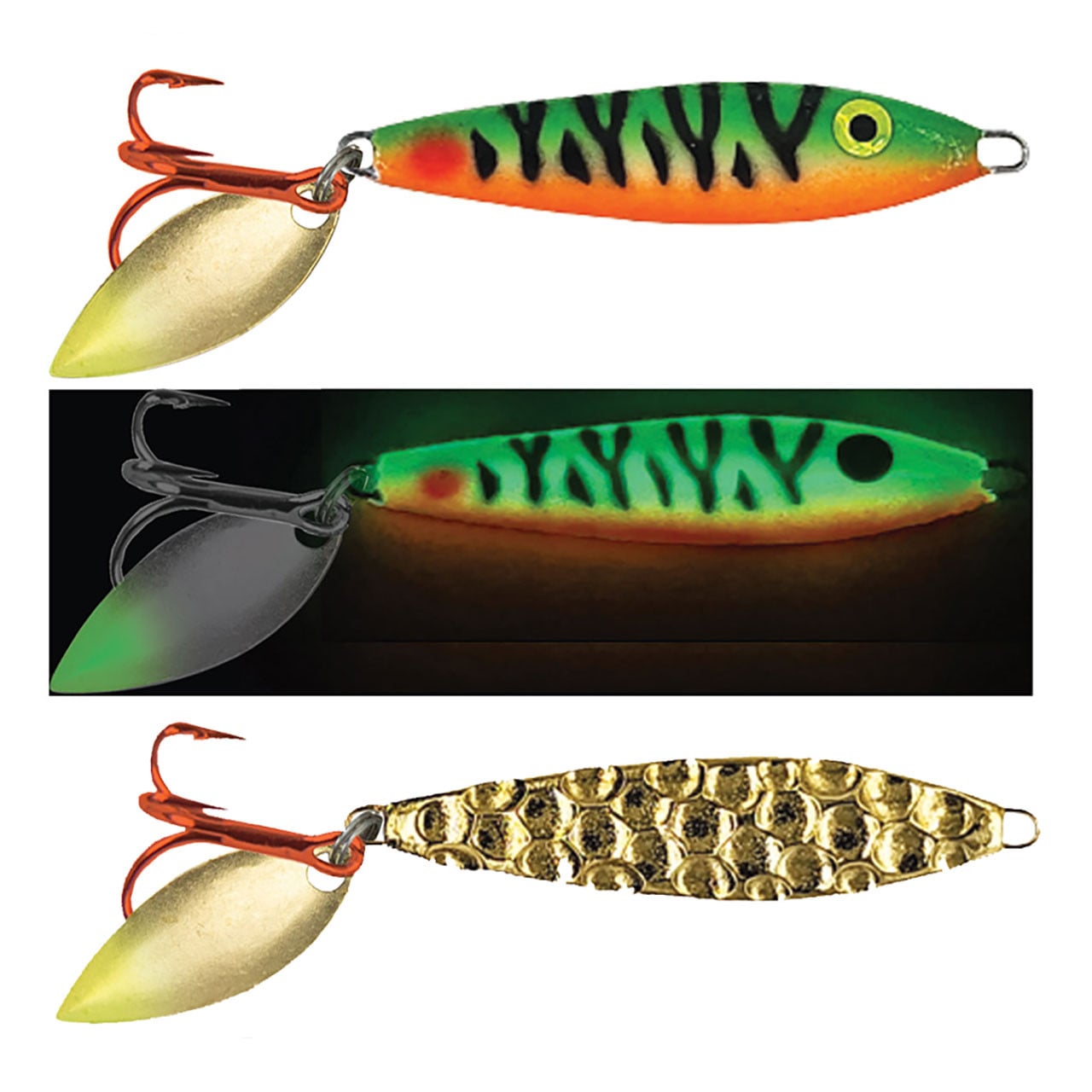 Moonshine Two-Faced Shiver Spoon color Wild Perch
