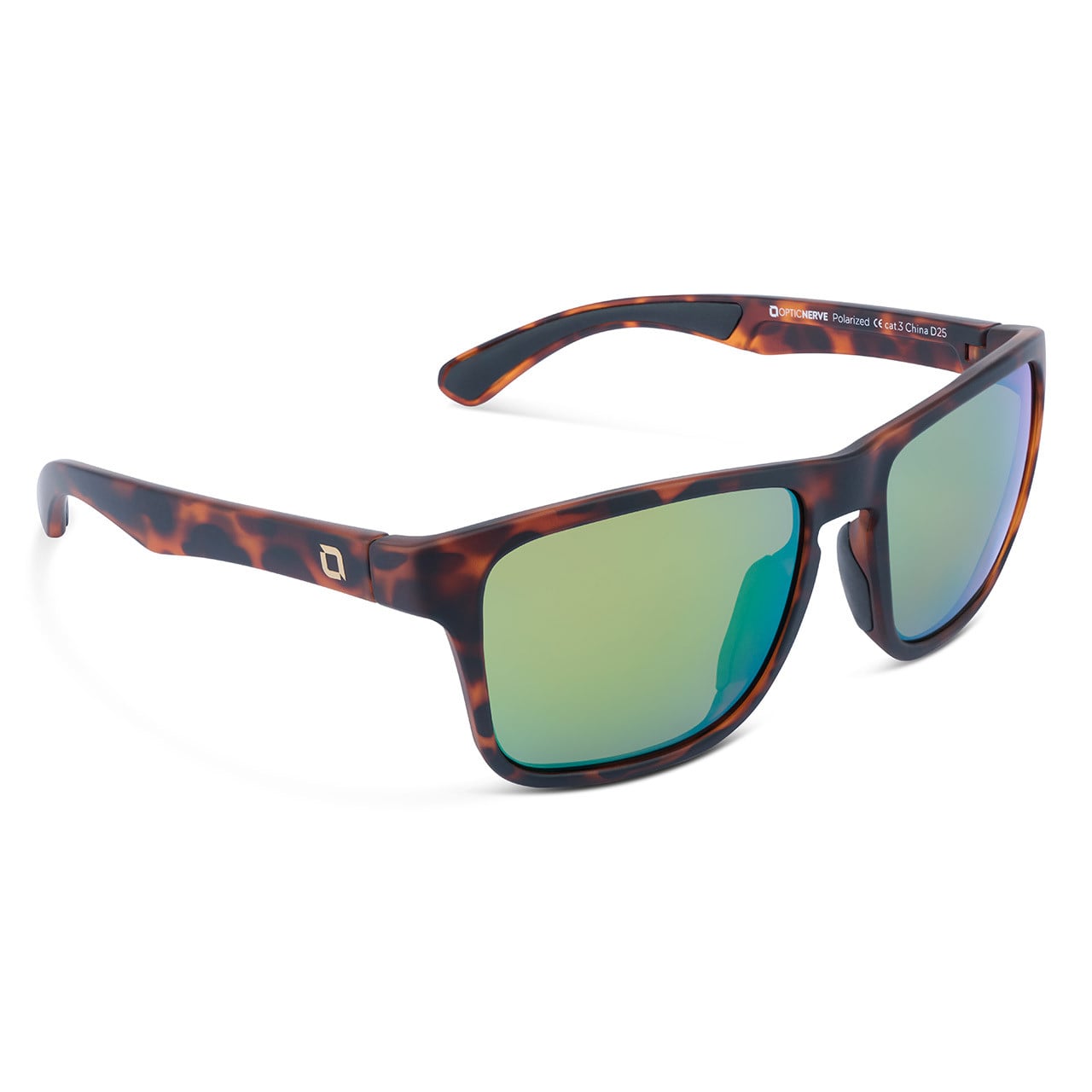 Optic Nerve Rumble Zaldaingerous Polarized Sunglasses color Tortoise - Amber Lens - Green Mirror