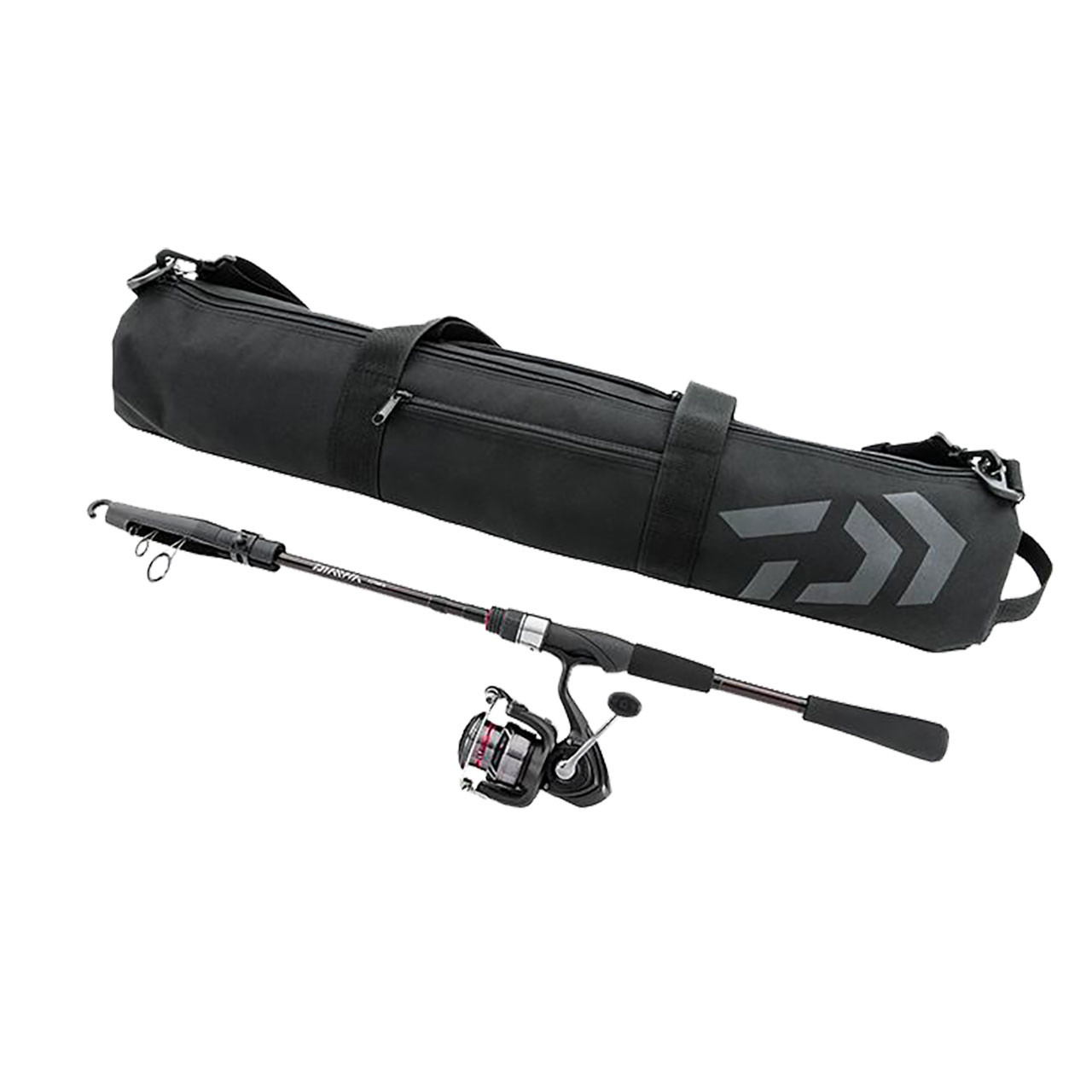 Daiwa Compact Travel Spinning Combo EVA handle and travel case