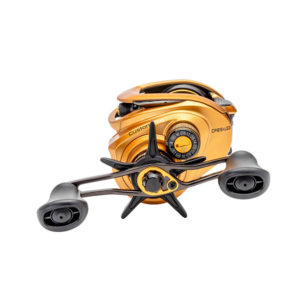 Lew's Custom Pro Casting Reel view of the handle