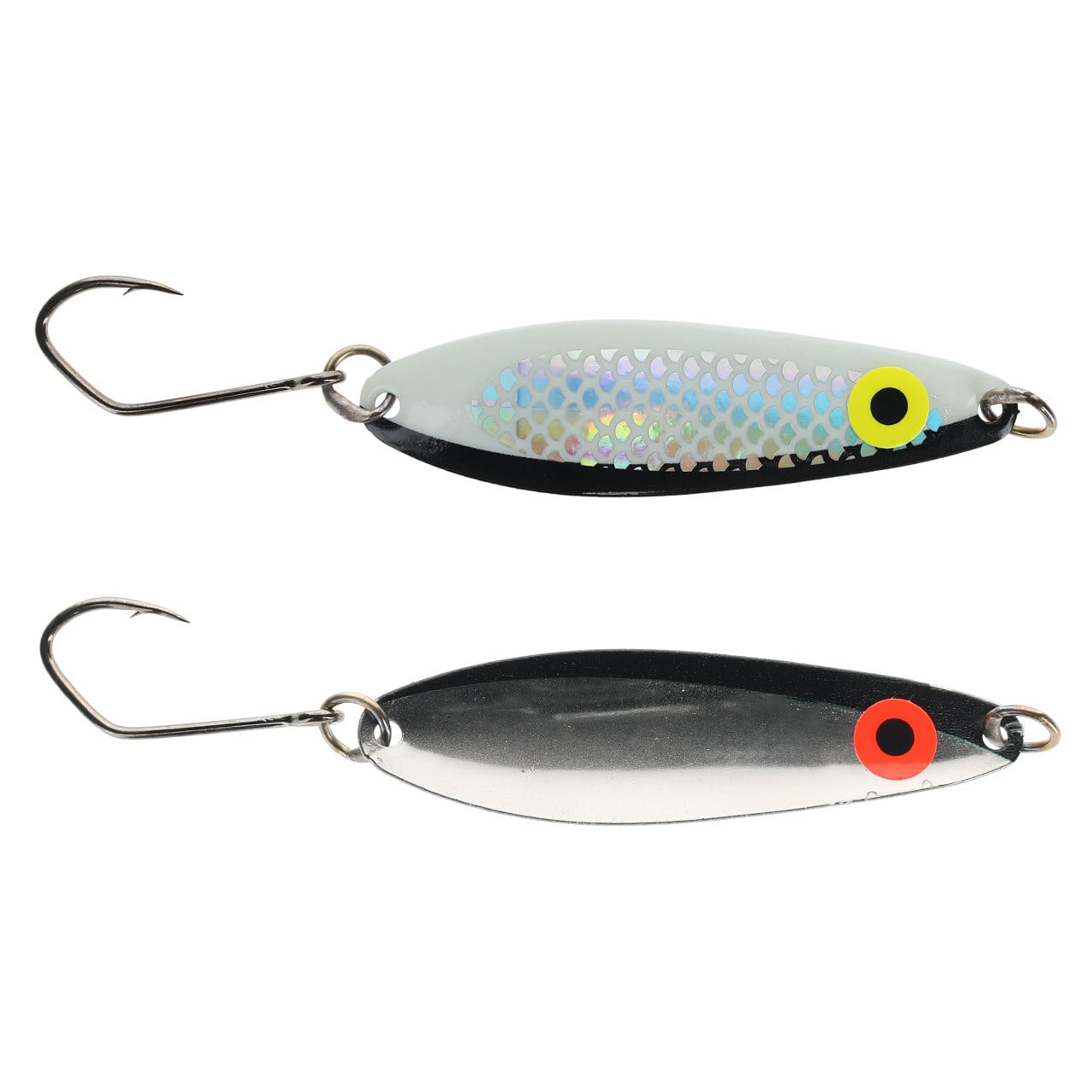 Silver Horde Kingfisher Lite Trolling Spoon color UV Glow Black Two Face