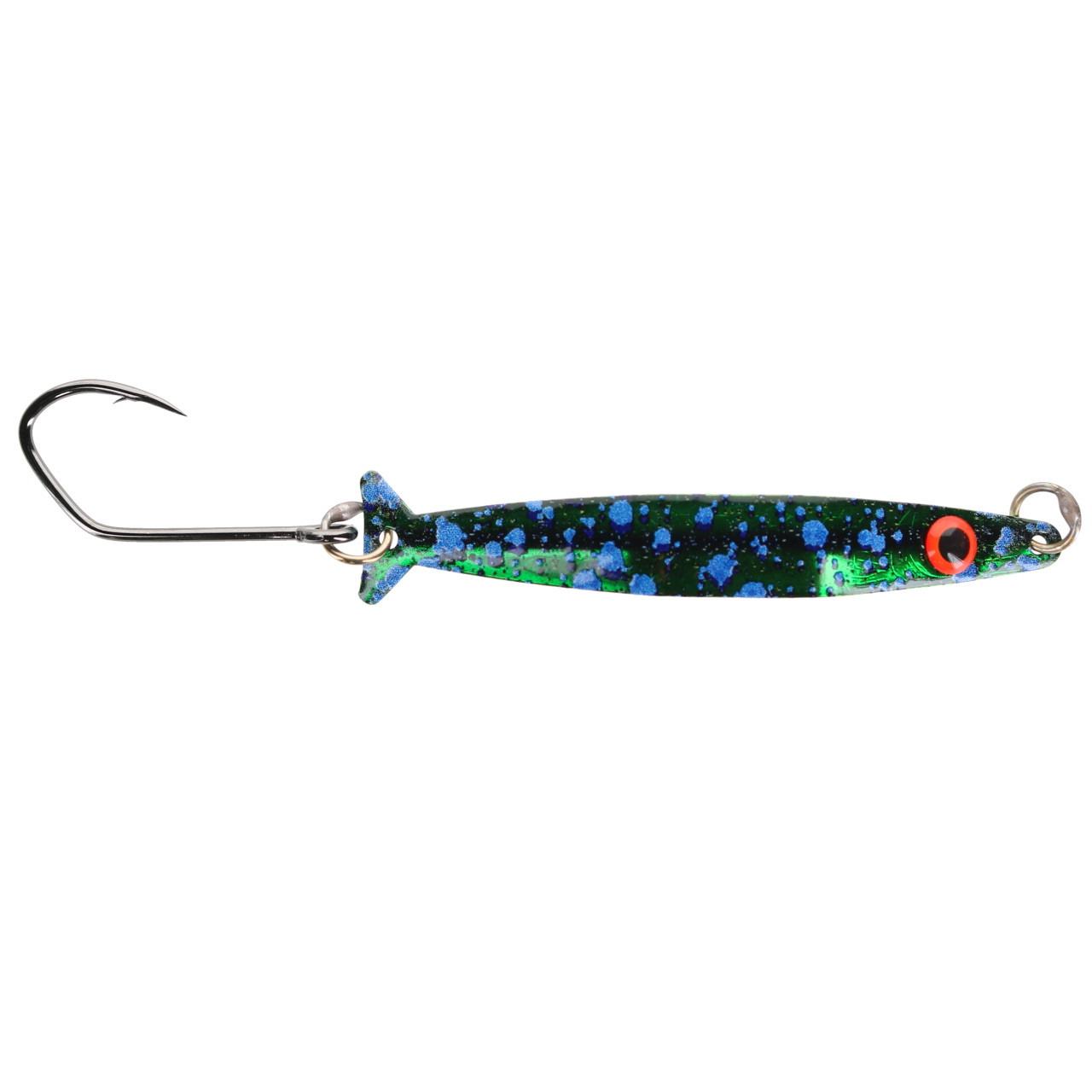 Silver Horde Coho Killer Trolling Spoon color UV Chrome Green Spatter Back