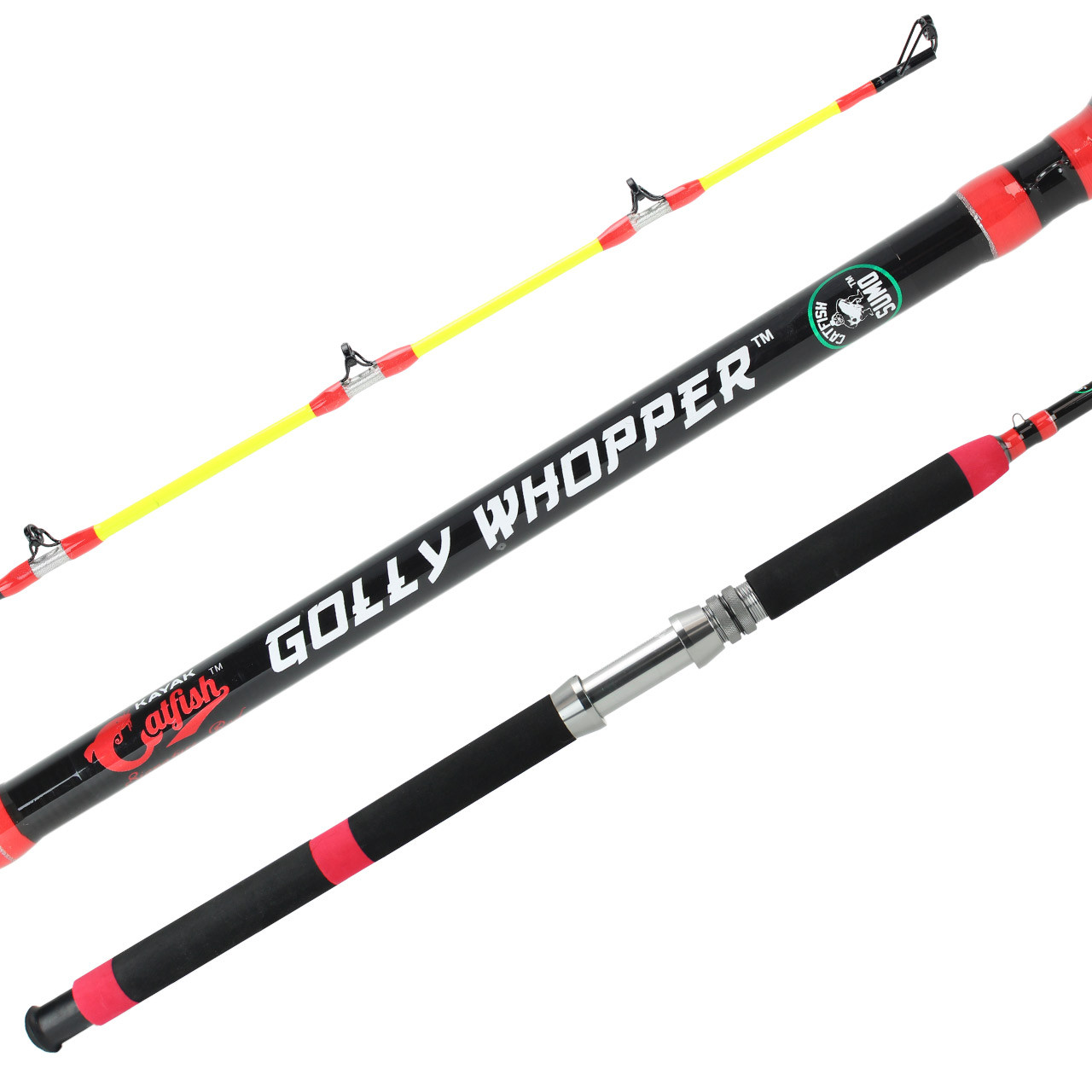 Catfish Sumo Golly Whopper Catfish Rod tri pic showing the guides, blank and handle