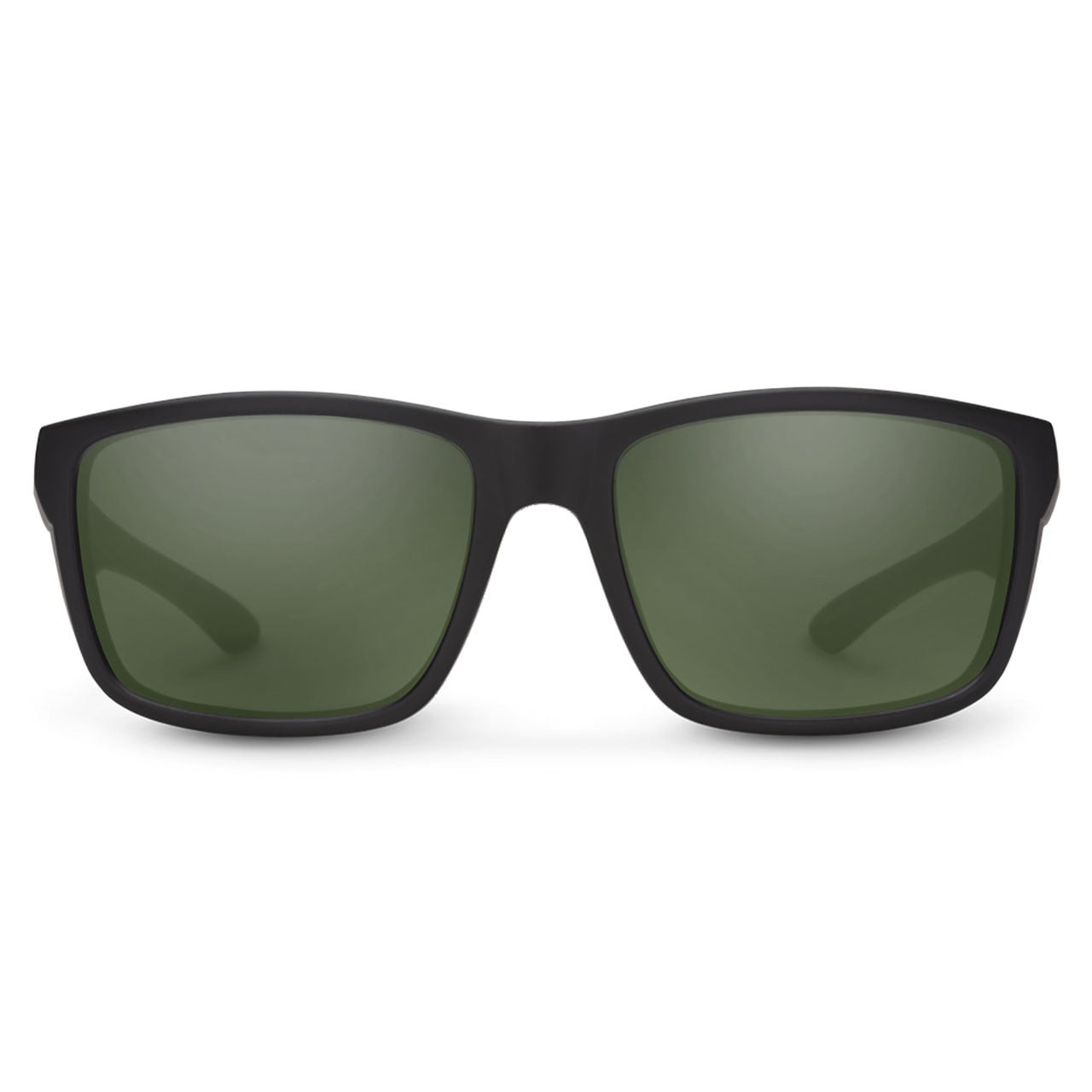 Suncloud Eyewear Mayor Polarized Sunglasses Matte Black - Polarized Gray Green front view