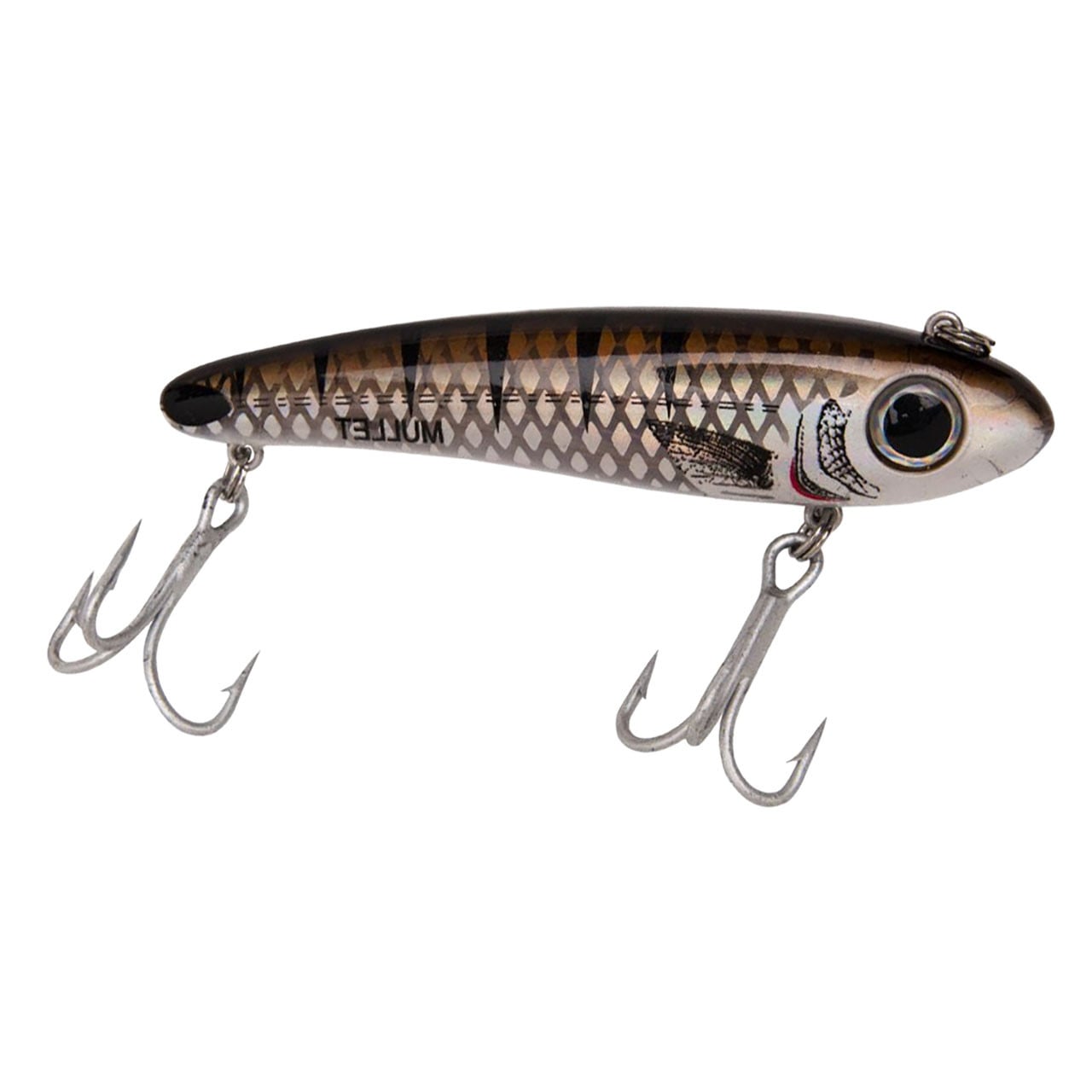 Bomber Saltwater Mullet Twitchbait color Spot Tail Pogy
