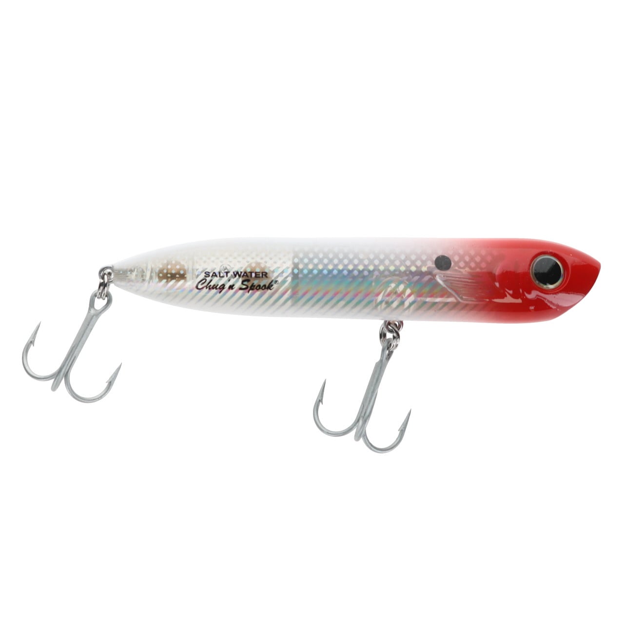 Heddon Saltwater Chug'n Spook Topwater Lure color Redhead Flash