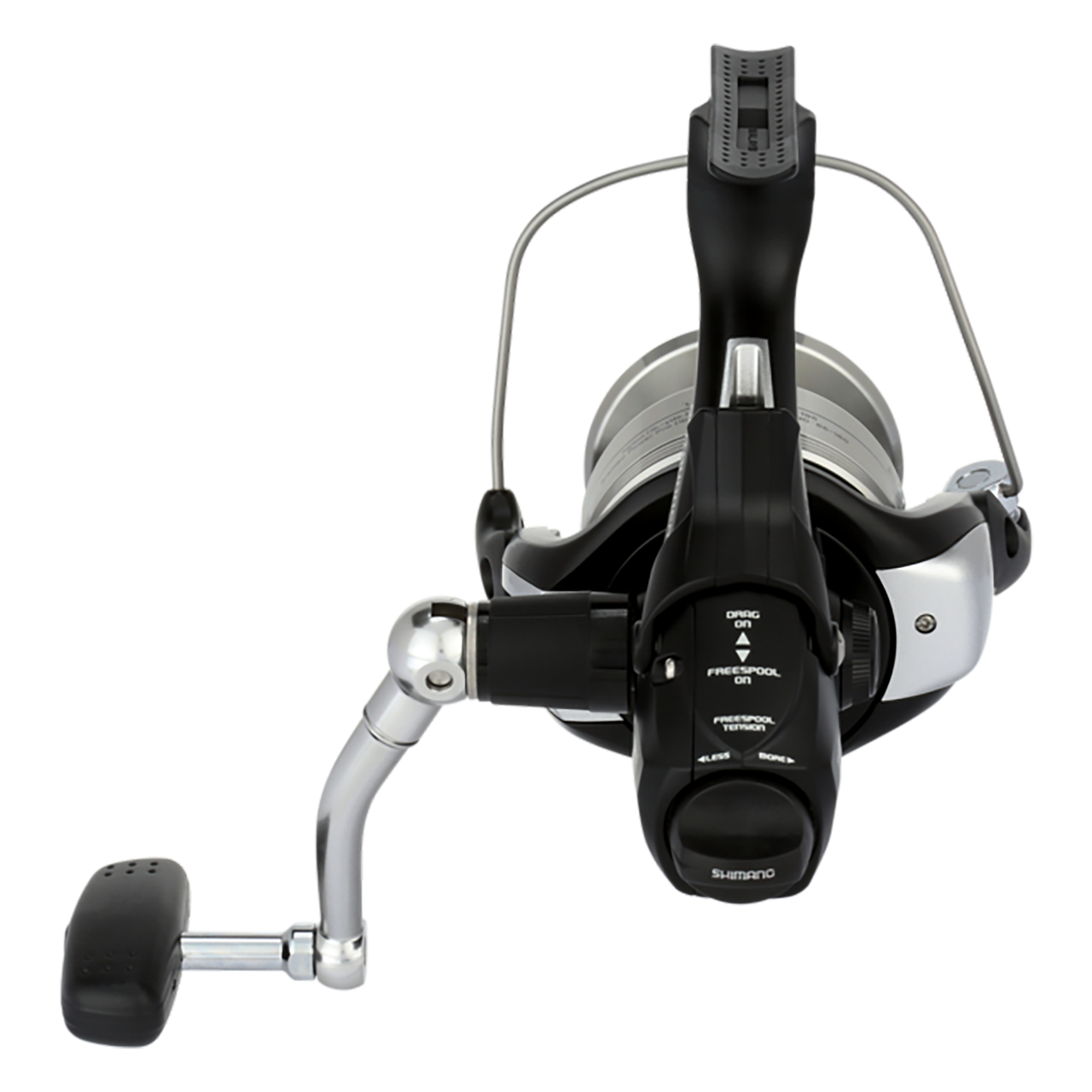 Shimano Baitrunner OC Spinning Reel bottom and handle