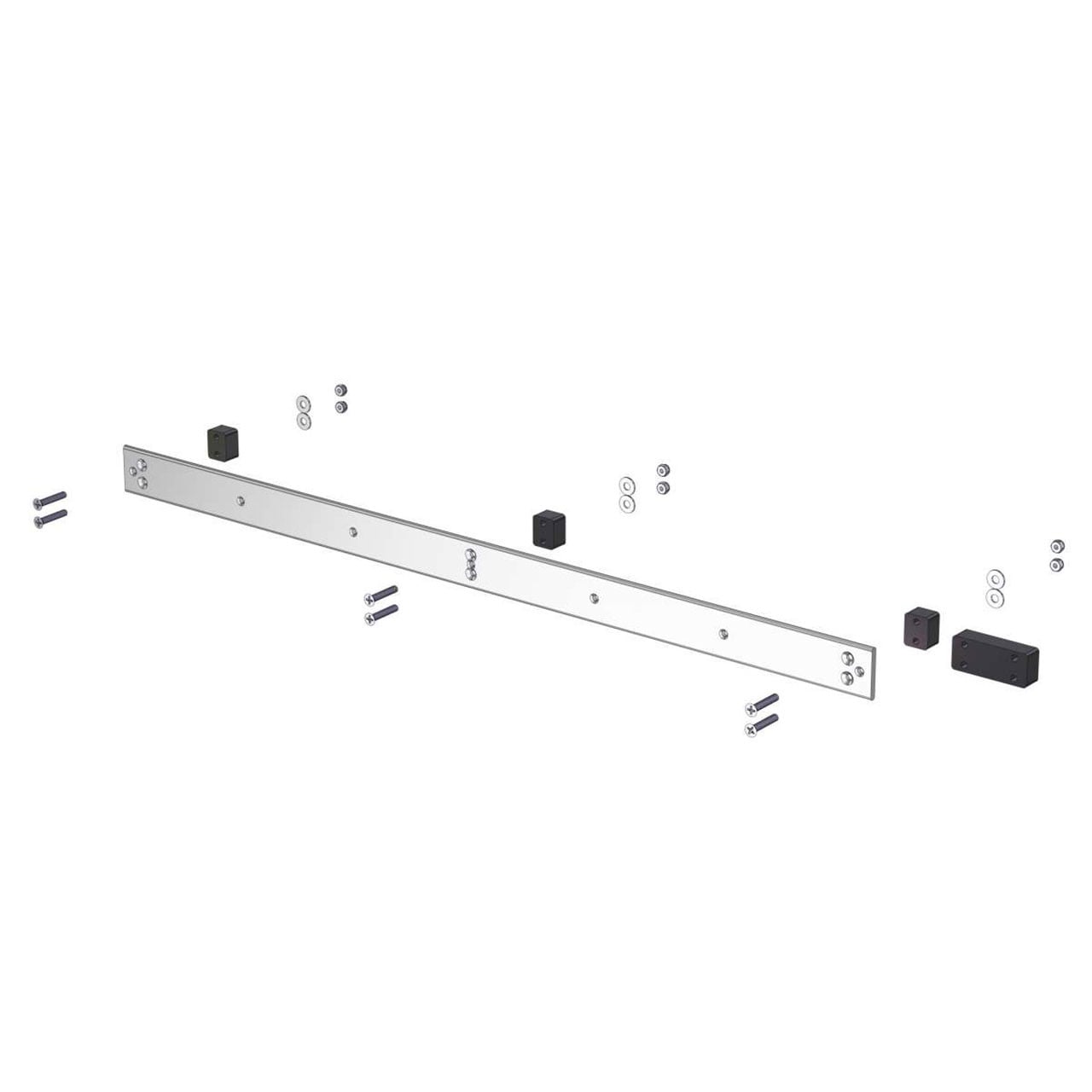 Fish Fighter SRS Flat Surface Sliding Rail diagram example of 36 inch mount and hardware