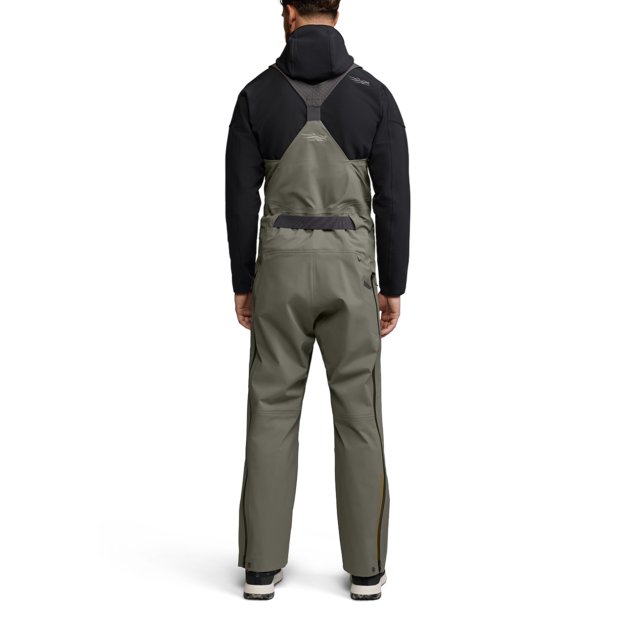 Sitka Gear Cat-5 Fishing Bib back view on model