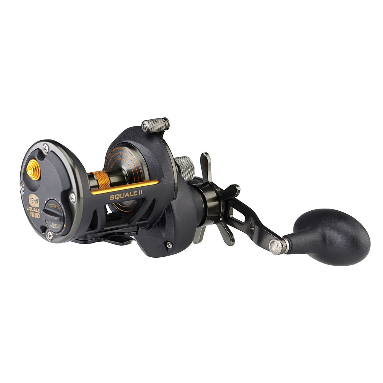 Penn Squall II Star Drag Casting Reel model SQLII15SD showing knob adjustment