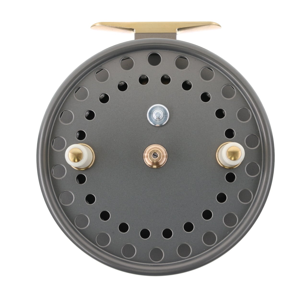 Kingpin Zephyr Aero Centerpin Reel color Grey front
