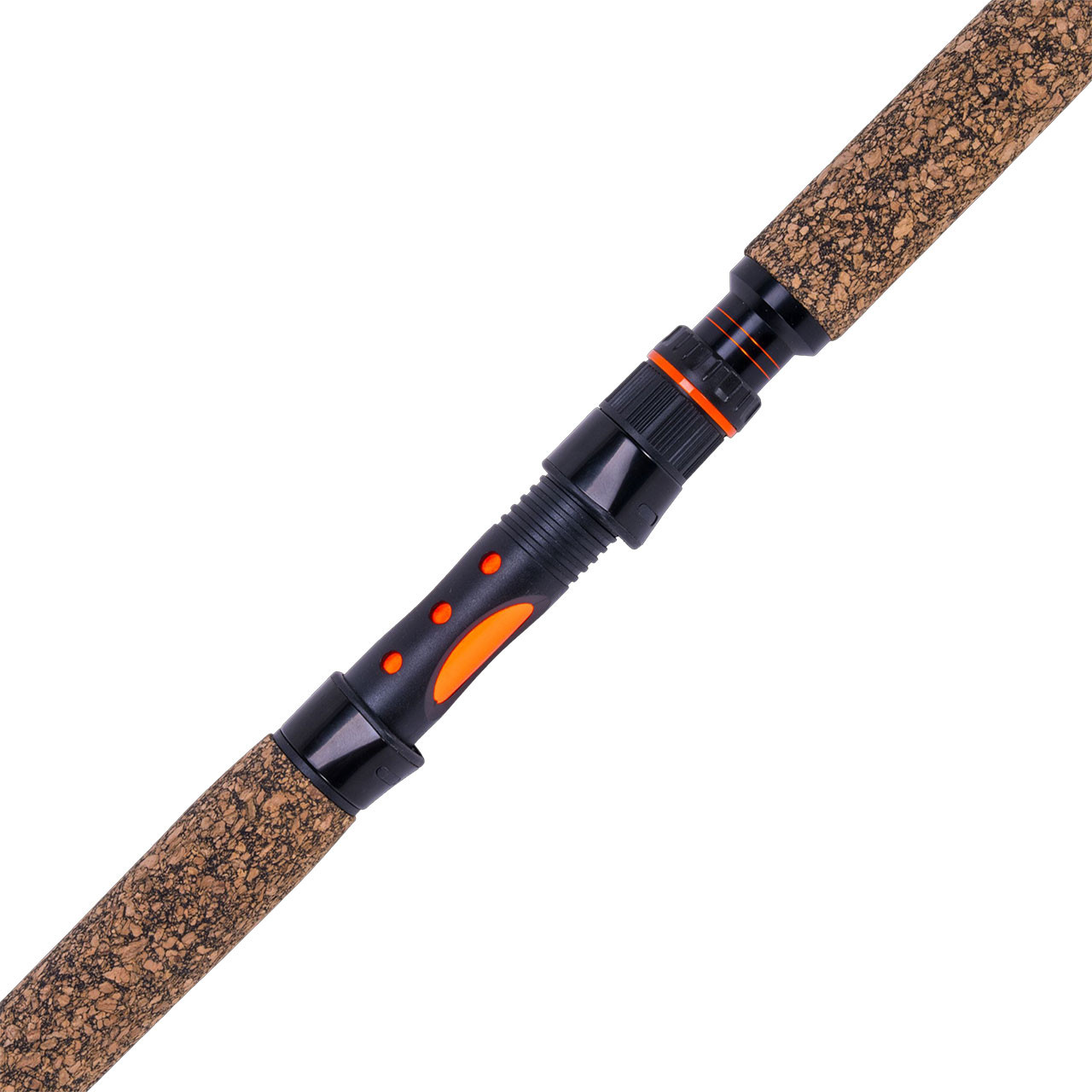 Whisker Seeker GFX V2 Spinning Rod color Blaze Orange close up of reel seat