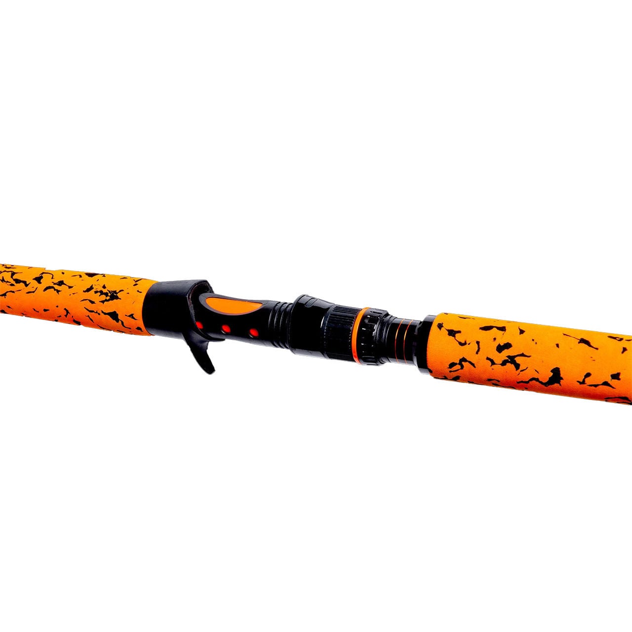 Whisker Seeker HogSeeker Casting Rod color Blaze Orange close up of reel seat