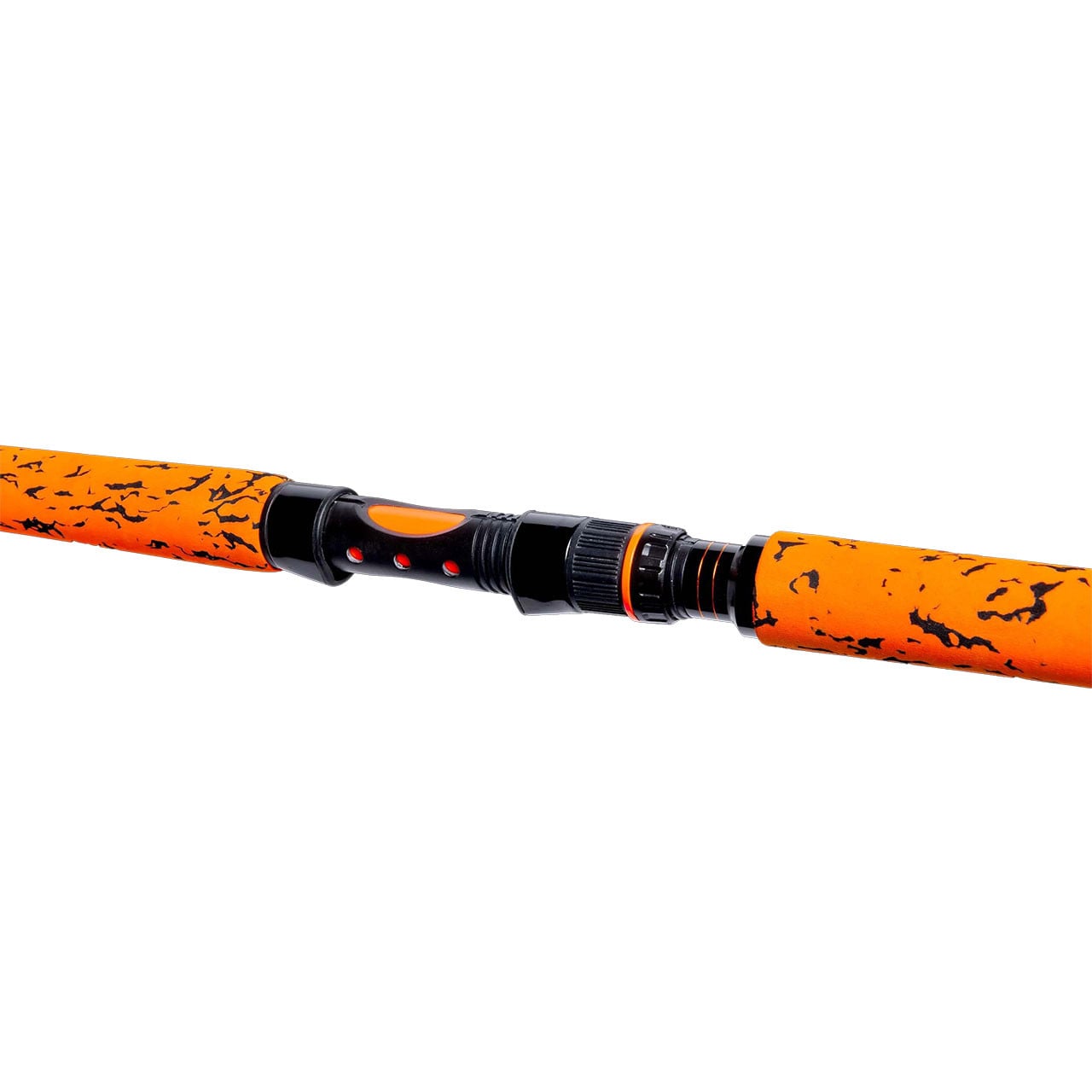 Whisker Seeker HogSeeker Spinning Rod color Blaze Orange close up of reel seat