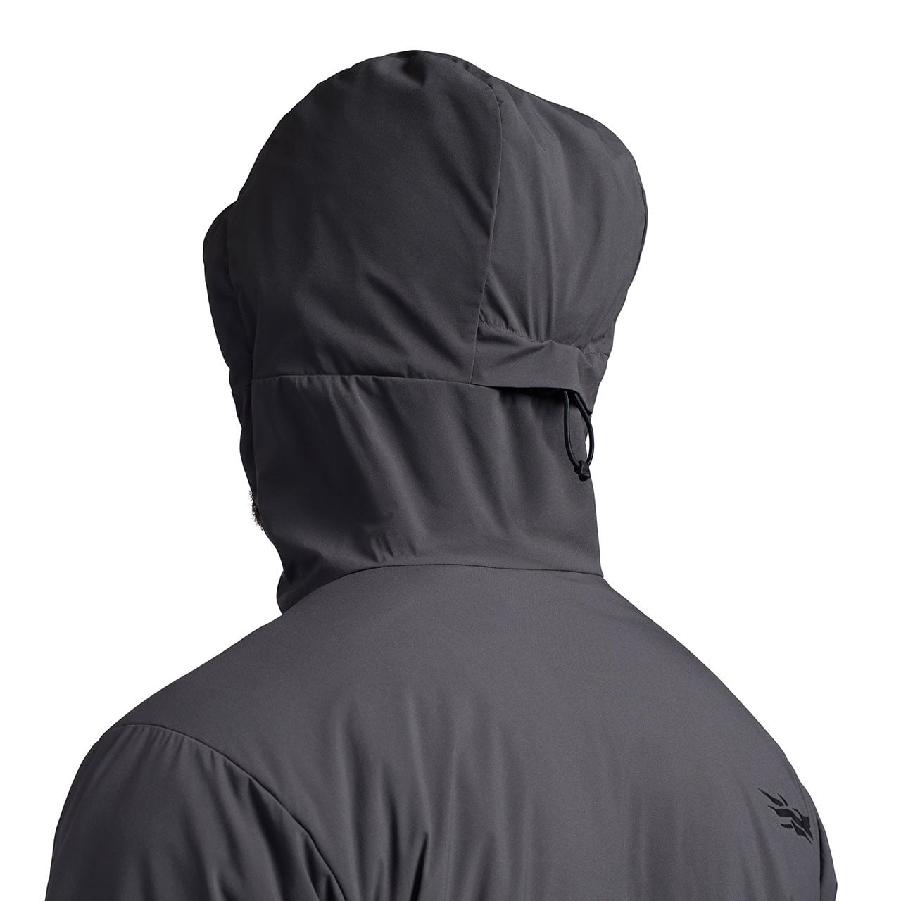 Sitka Alpha Windstopper Hoodie on model close up of hood