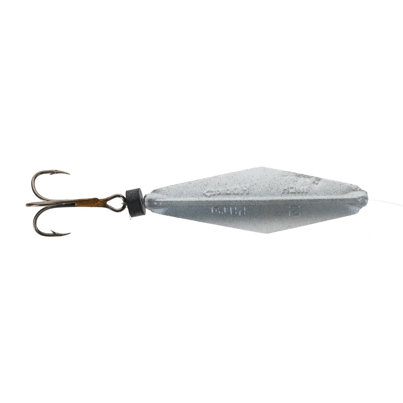 Buzz Bomb Jigging Spoon color Black Pearl rigged