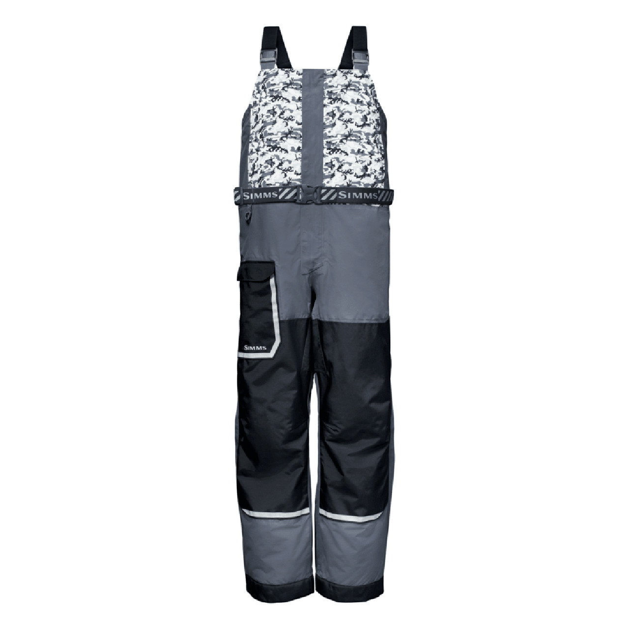 Simms Challenger Insulated Bibs color Camo Slate front