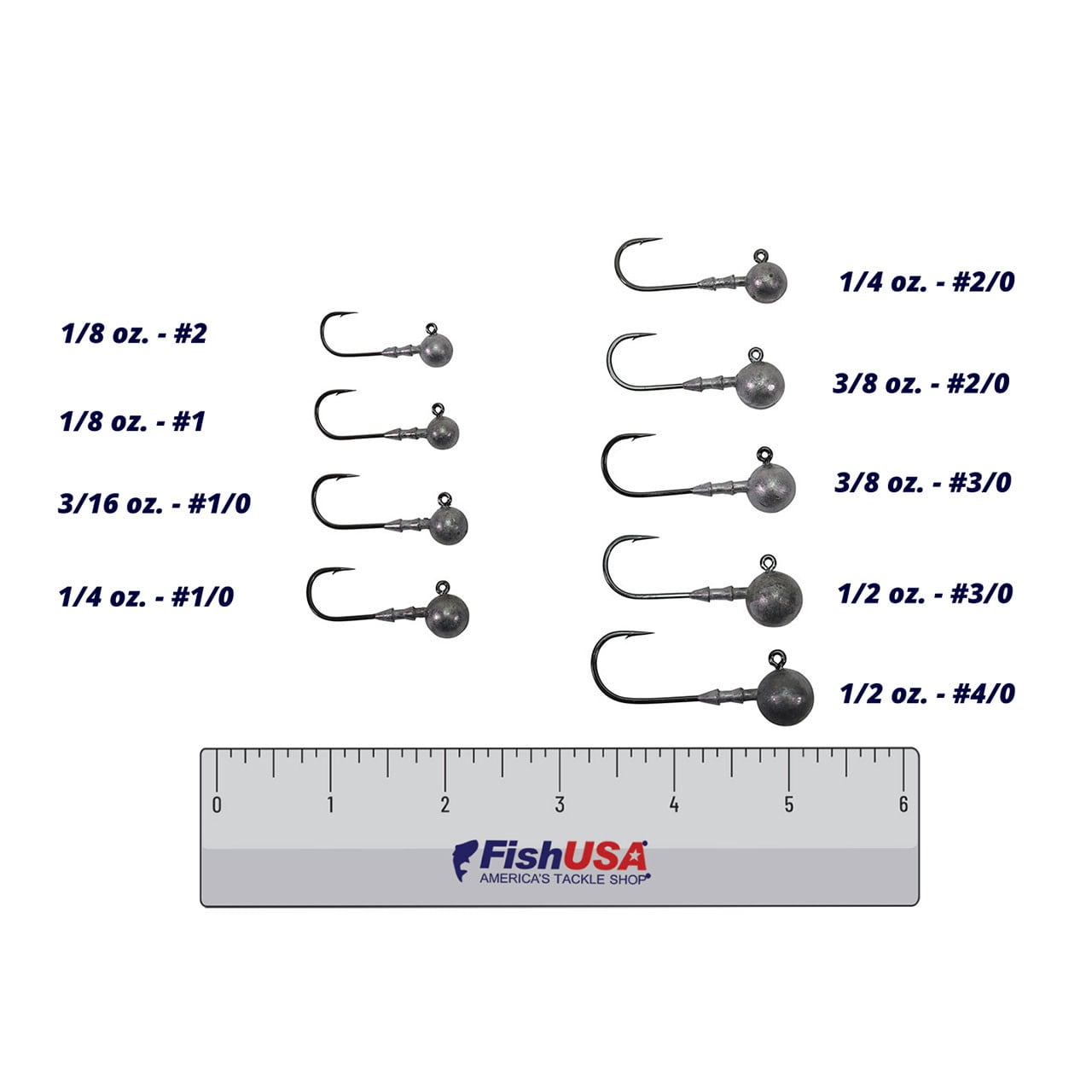 BKK Silent Chaser Round Head Jighead size with ruler