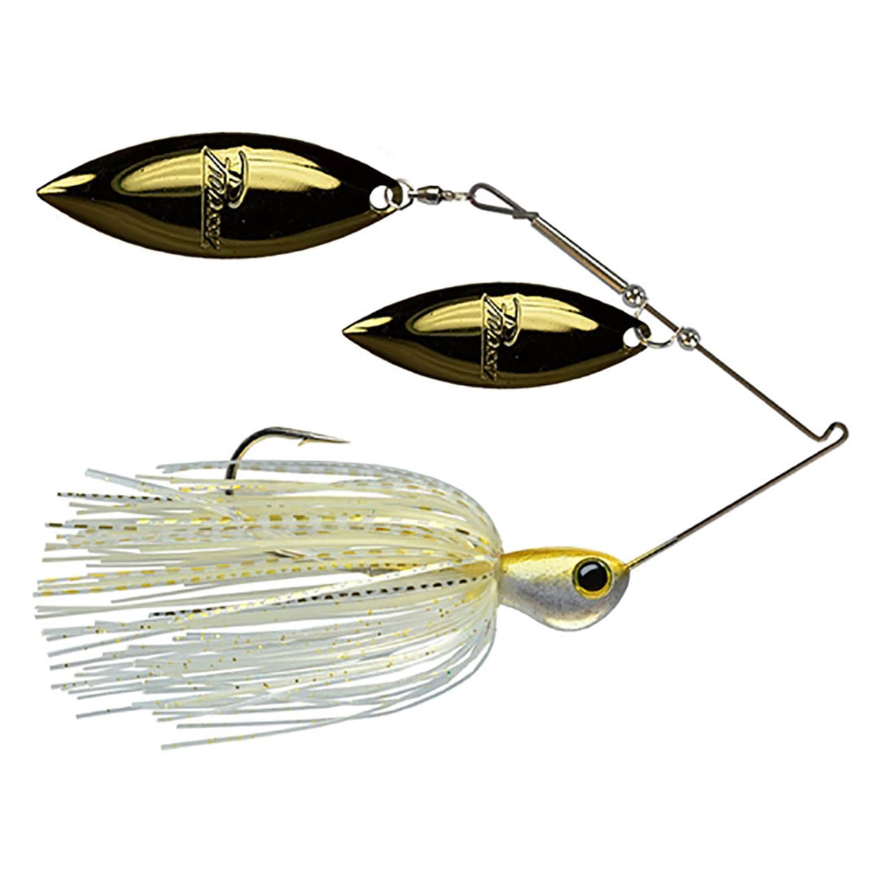 icasso Lures Titanium Double Willow Spinnerbait color Gold-Gold Blades - Gold Rush