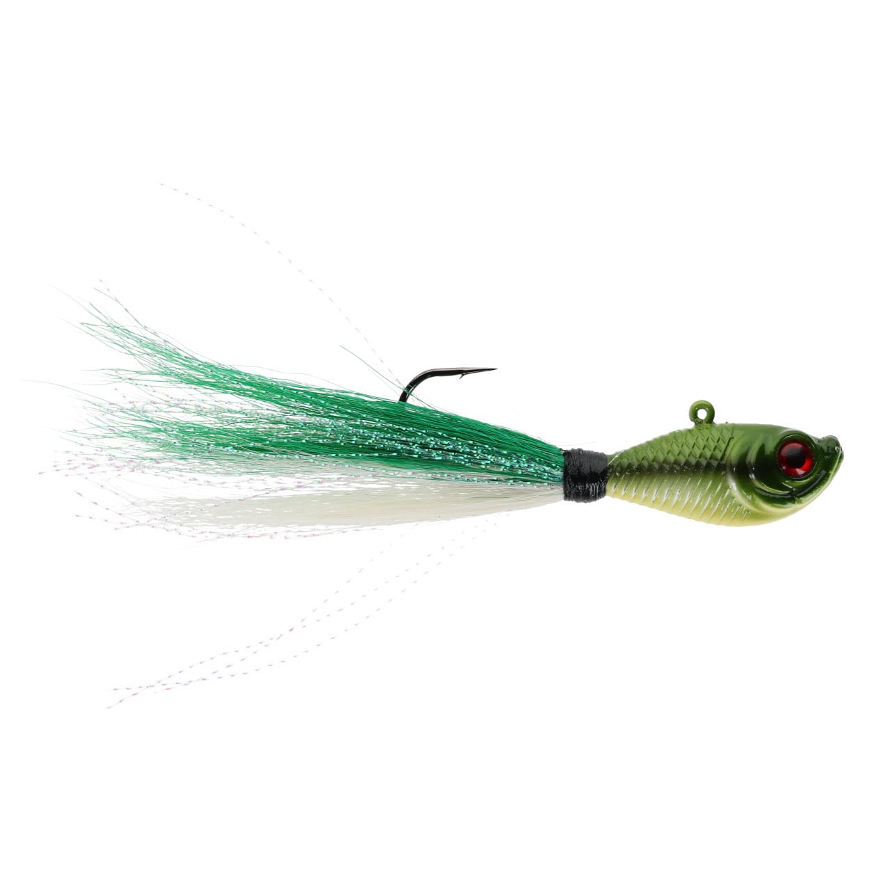 Head Hunter Bucktail Jig color Lime-White