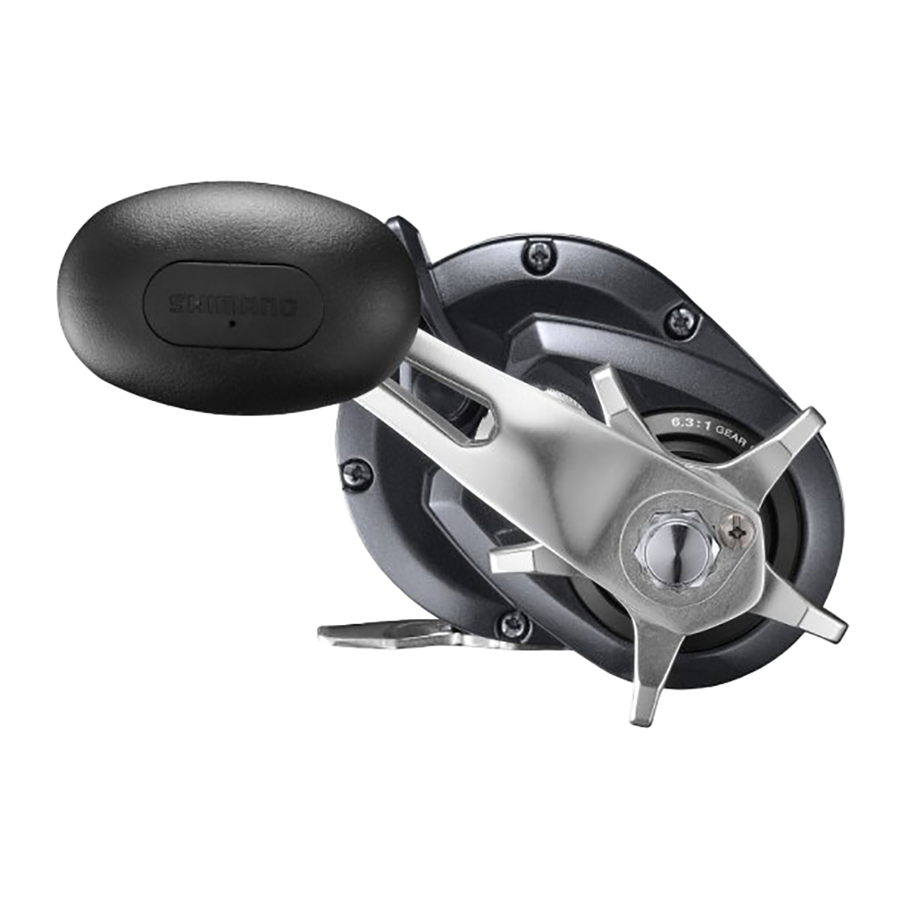 Shimano Torium Jigging Special Conventional Reel close up of handle