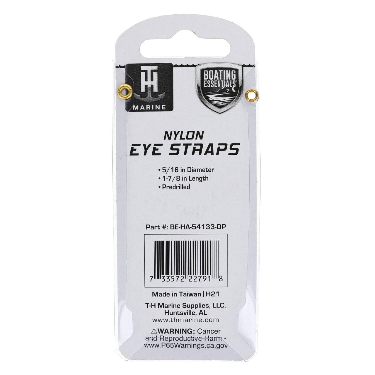 Boating Essentials Nylon Pad Eye Straps in the package back side