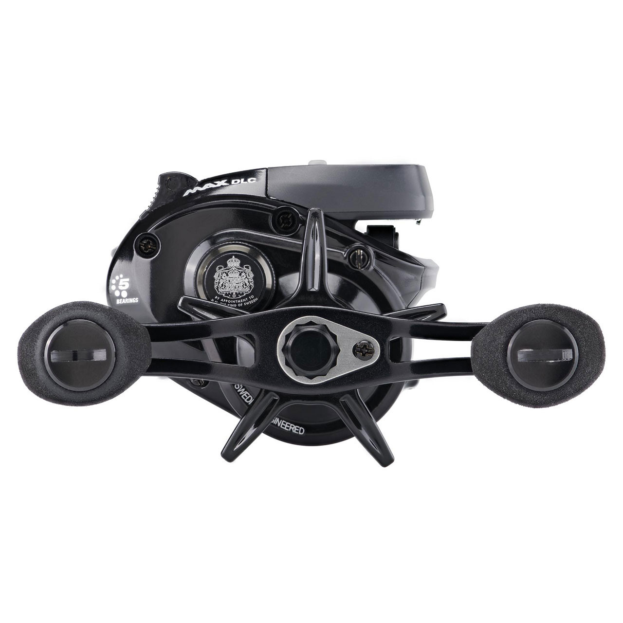 Abu Garcia Max DLC Line Counter Reel model MAX-LP-DLC close up of handle