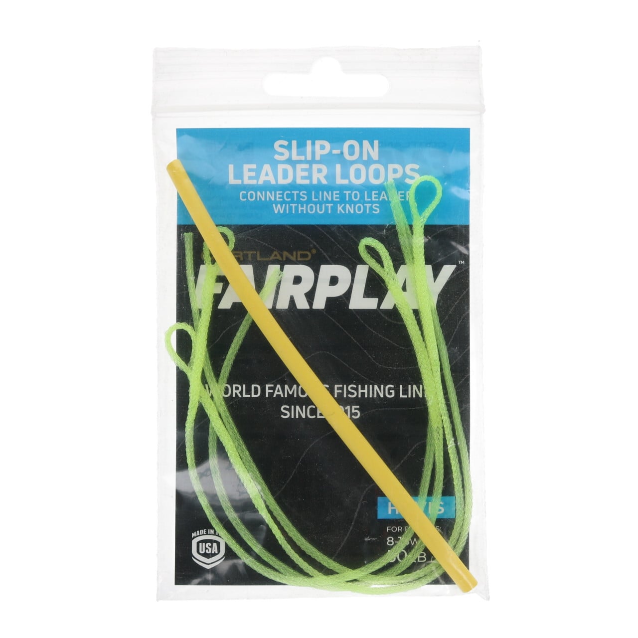 Cortland Sinking Slip-On Leader Loops 50 lb; Hi-Vis Yellow