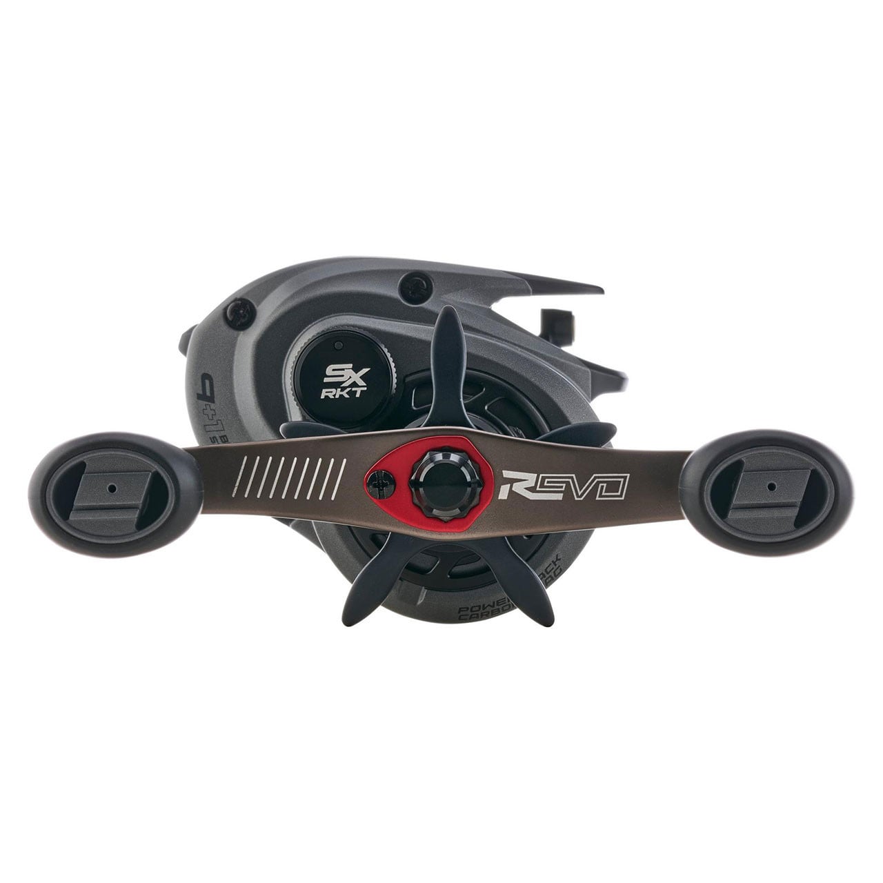 Abu Garcia Revo SX Rocket Low Profile Casting Reel model REVO5 SX-RKT LP close up of handle